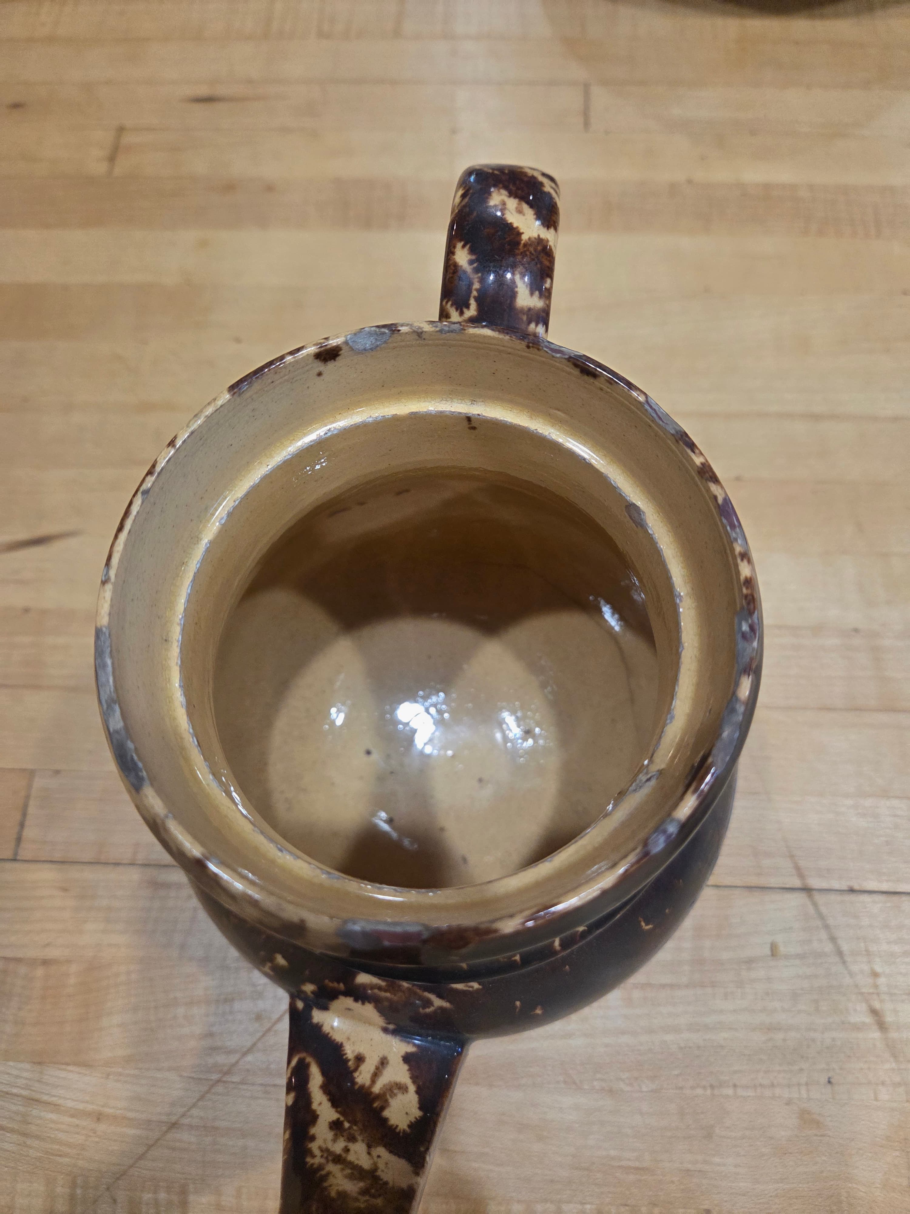 Antique Rockingham Glaze Yellow Ware Teapot 19th Century As Is - Thumbnail 5