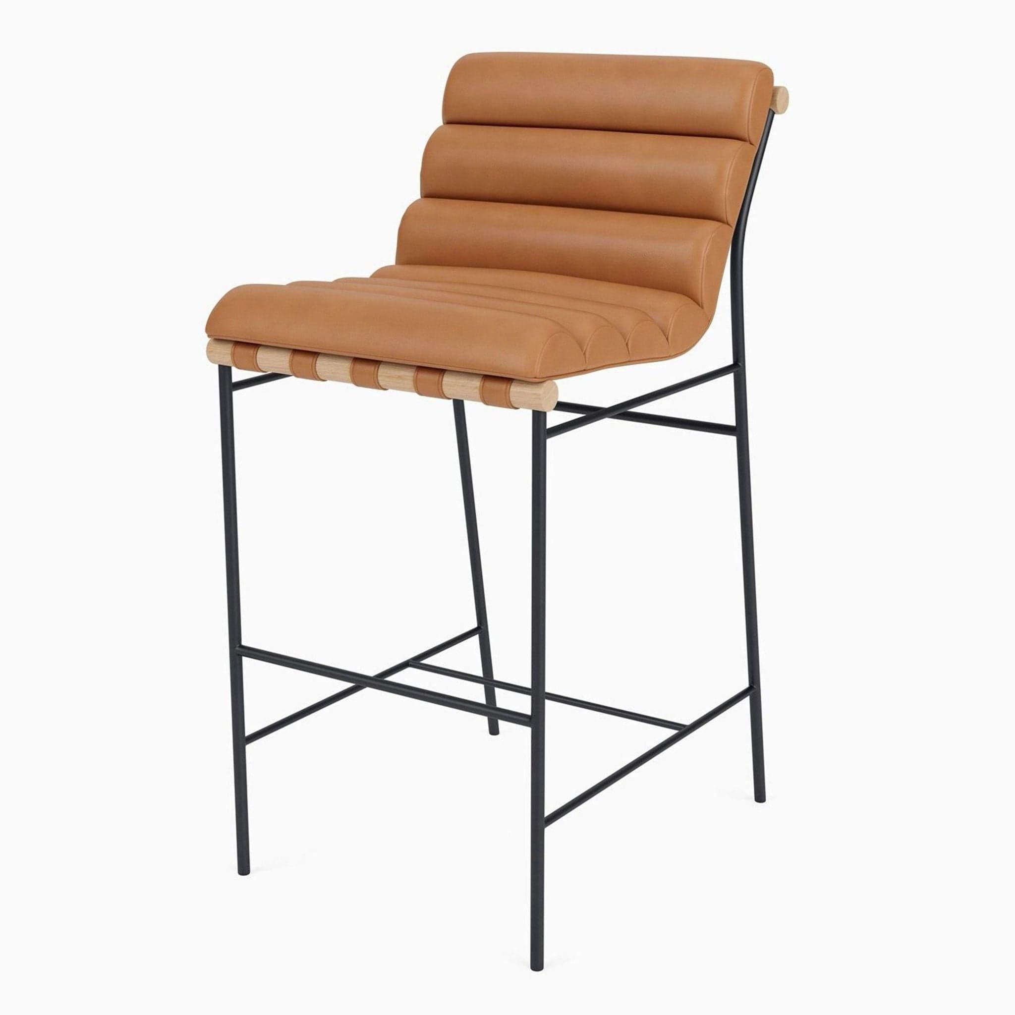 Denver Modern Vail Bay Stool in Saddle Leather - Thumbnail 4
