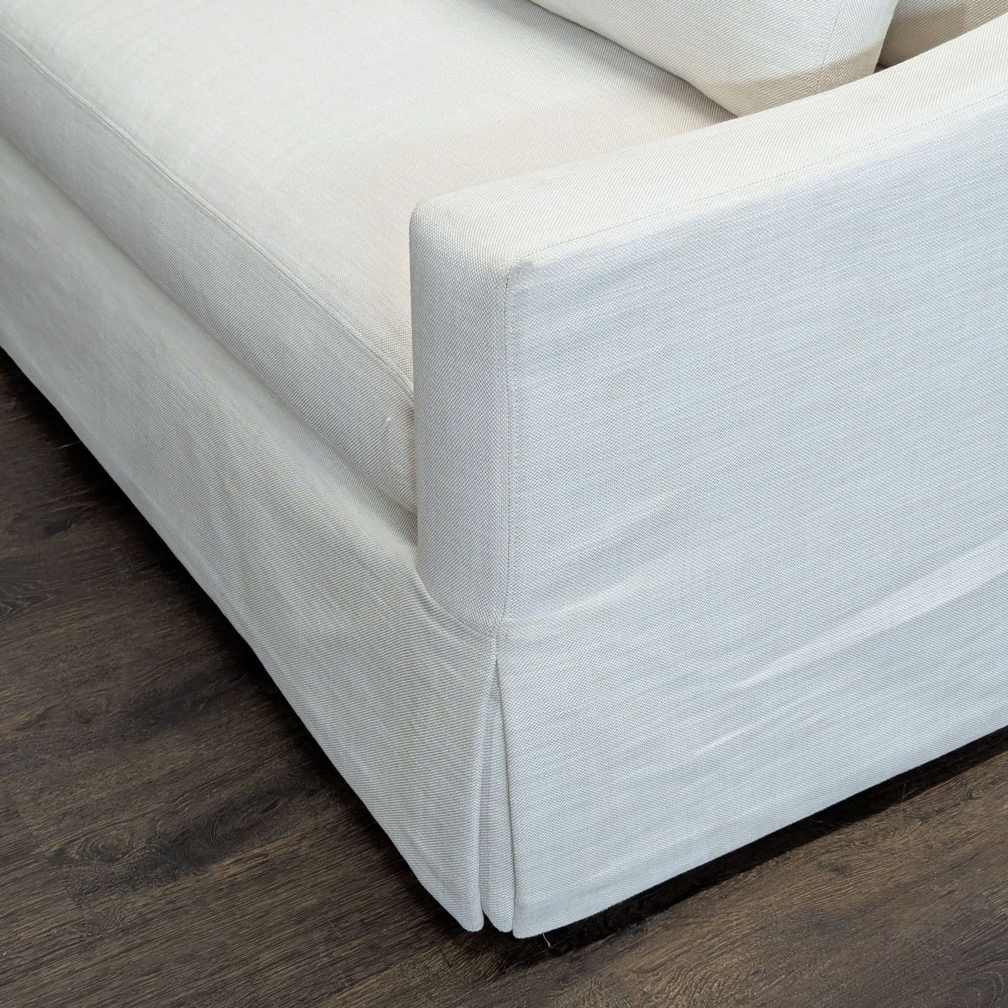 Restoration Hardware Belgian White Slipcovered Fabric Loveseat with Cushions - Thumbnail 5