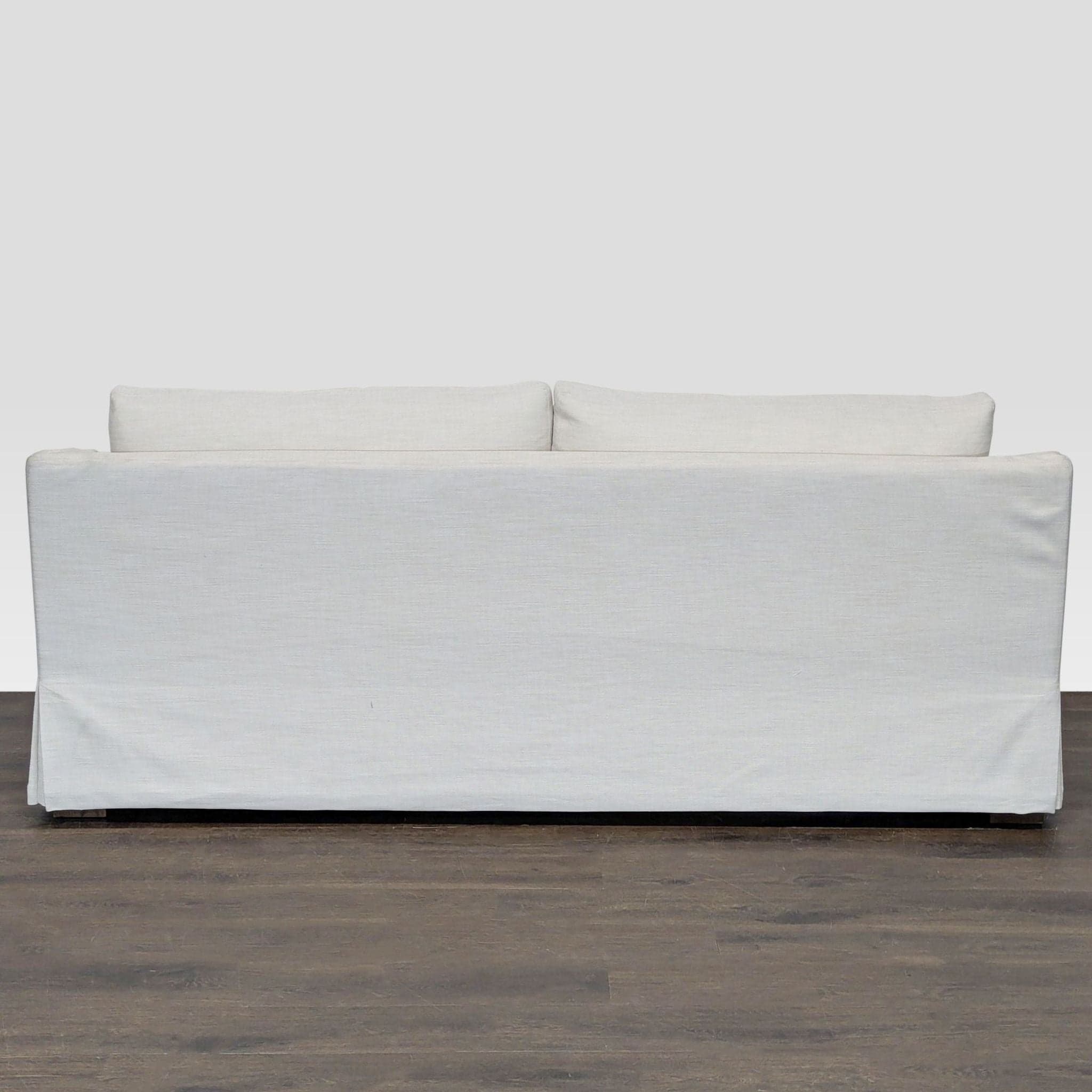 Restoration Hardware Belgian White Slipcovered Fabric Loveseat with Cushions - Thumbnail 8