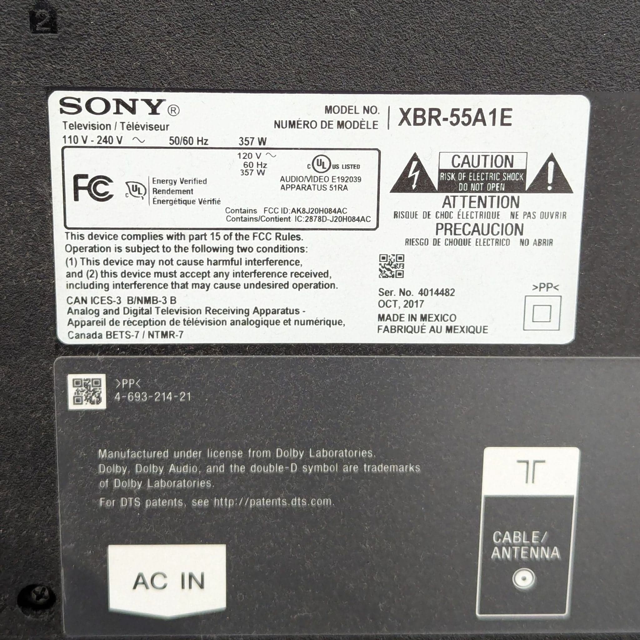 Sony 55-Inch Smart LED TV XBR-55A1E - Excellent Condition - Thumbnail 8