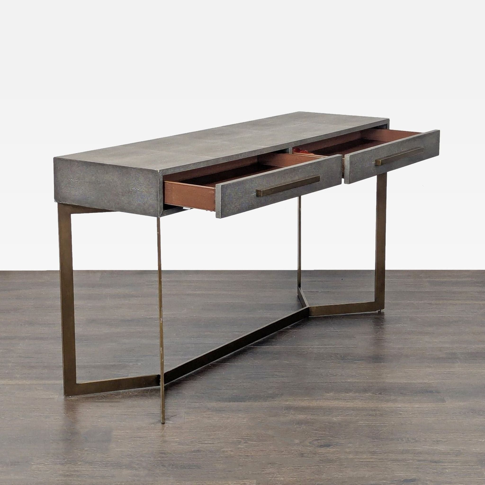 Crate & Barrel Faux Shagreen Console Table - Thumbnail 2