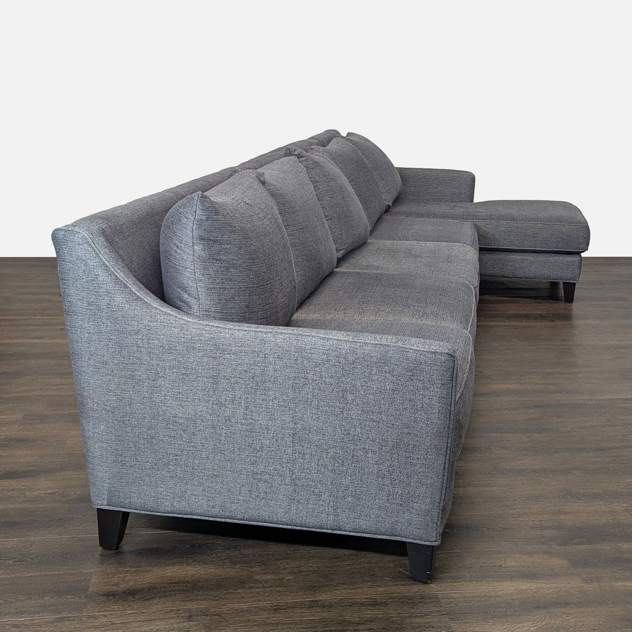 Modern Gray 5-Seat Sectional Sofa with Chaise Lounge - Thumbnail 2