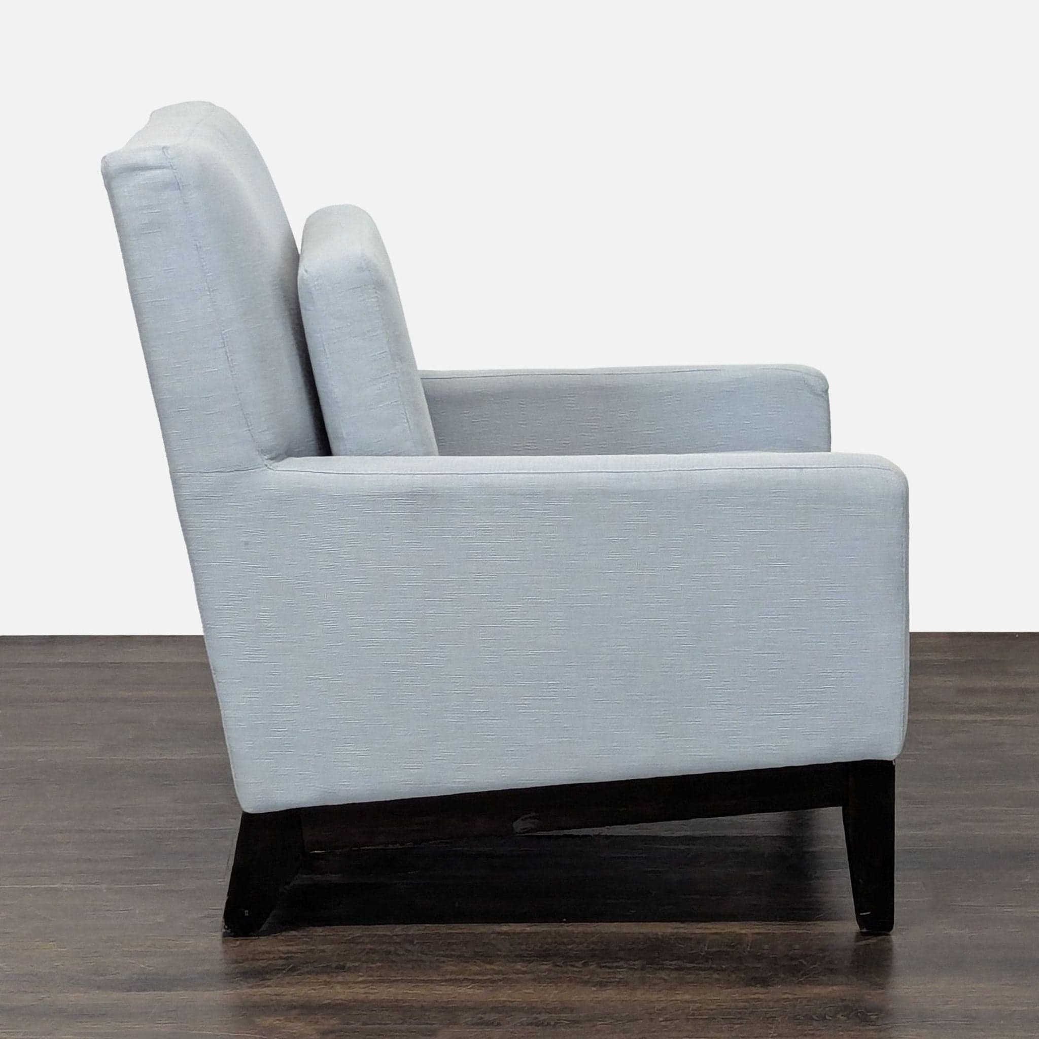 West Elm Modern Lounge Chair in Light Blue Fabric - Thumbnail 7