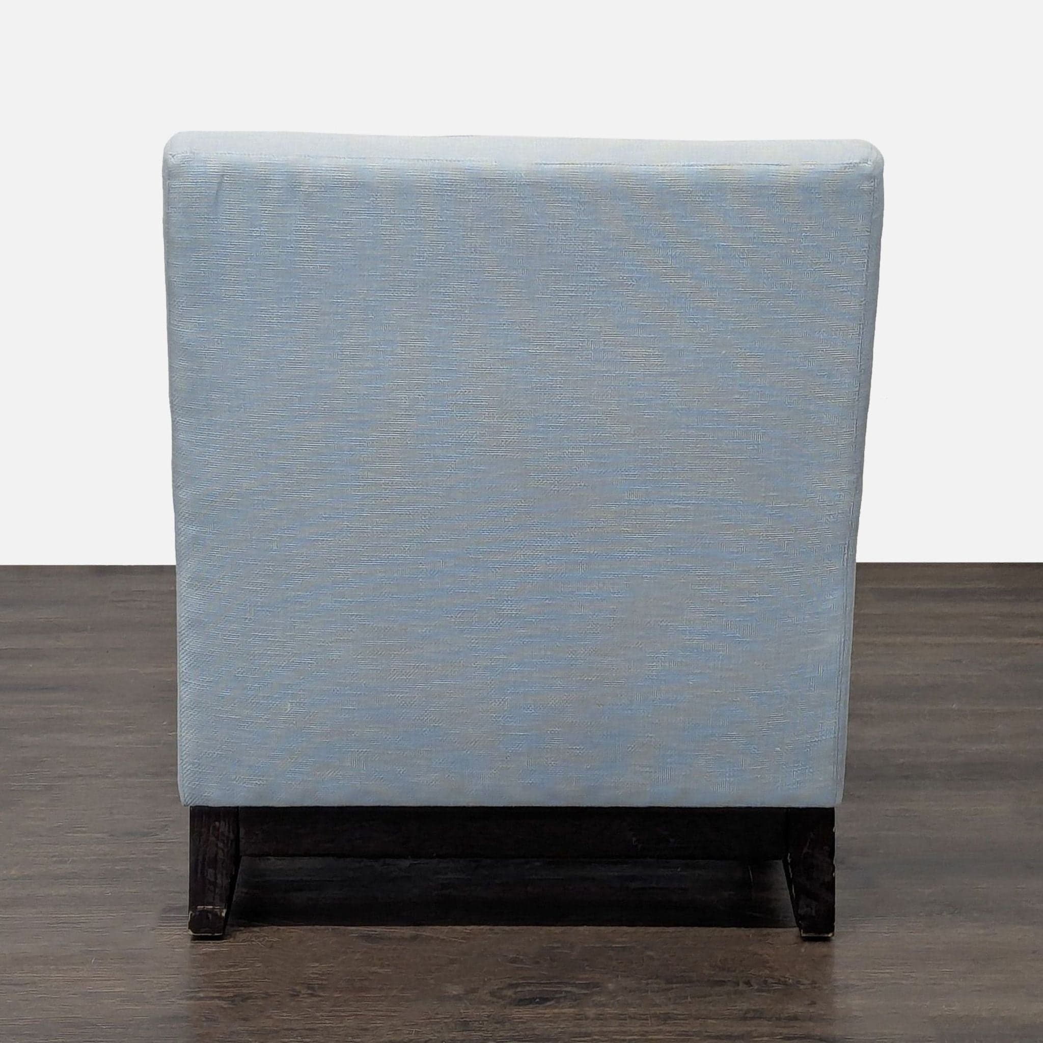 West Elm Modern Lounge Chair in Light Blue Fabric - Thumbnail 3