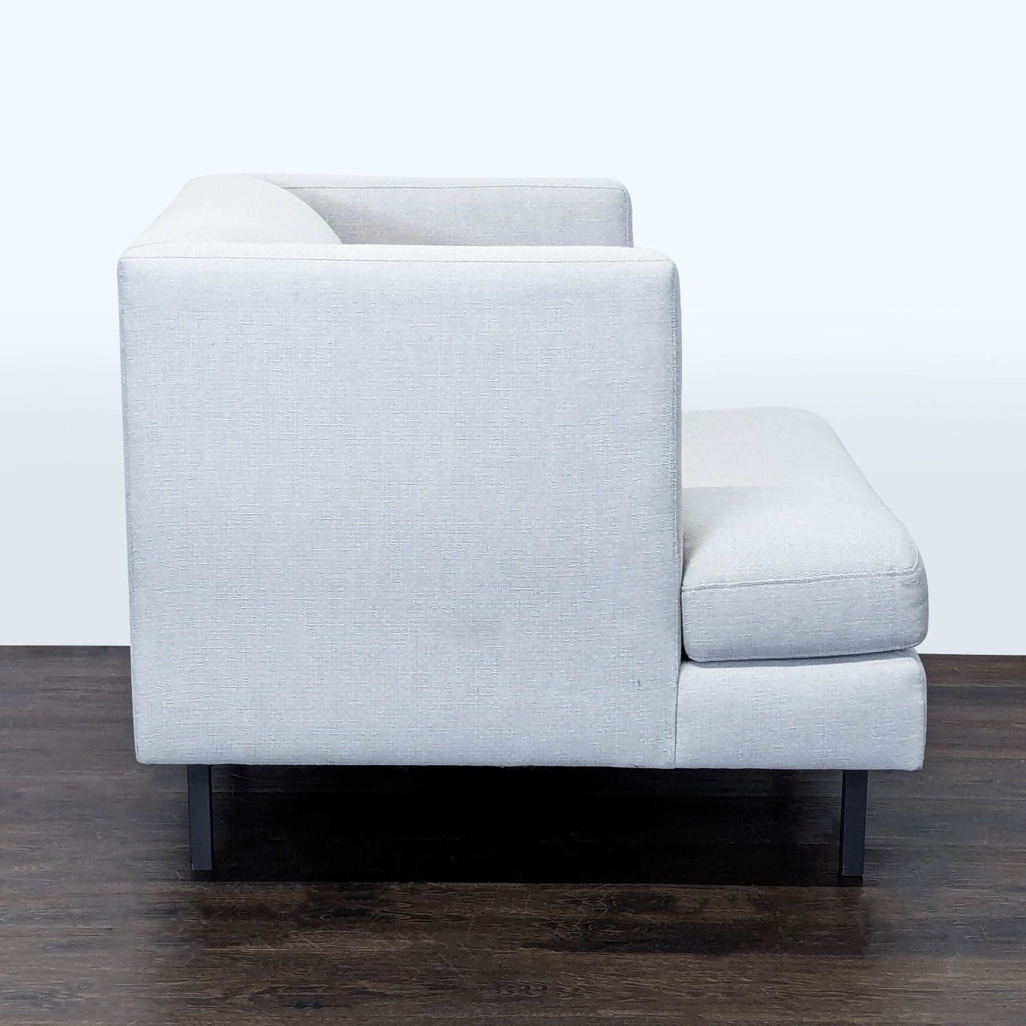 CB2 Avec Modern Light Gray Lounge Chair with Metal Legs - Thumbnail 3