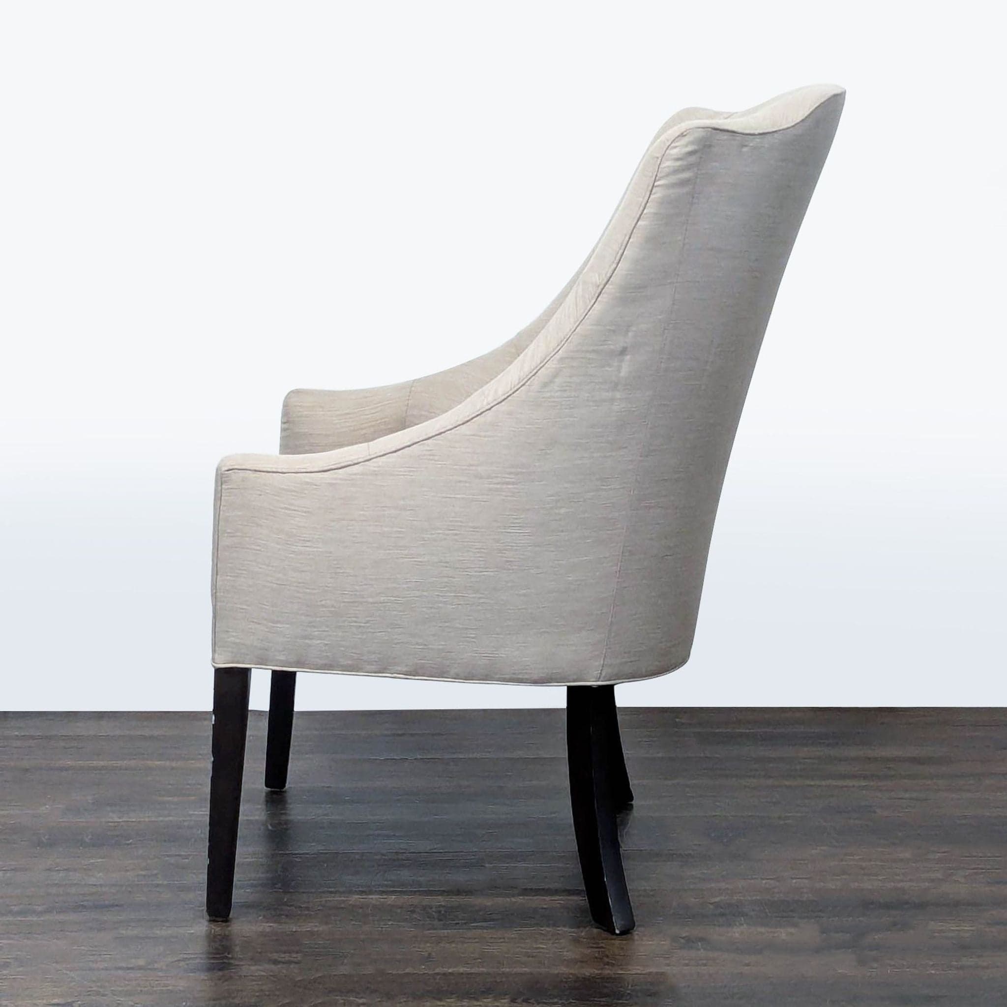 Cisco Bros Lounge Chair with Tufted Back and Dark Wood Legs - Thumbnail 5