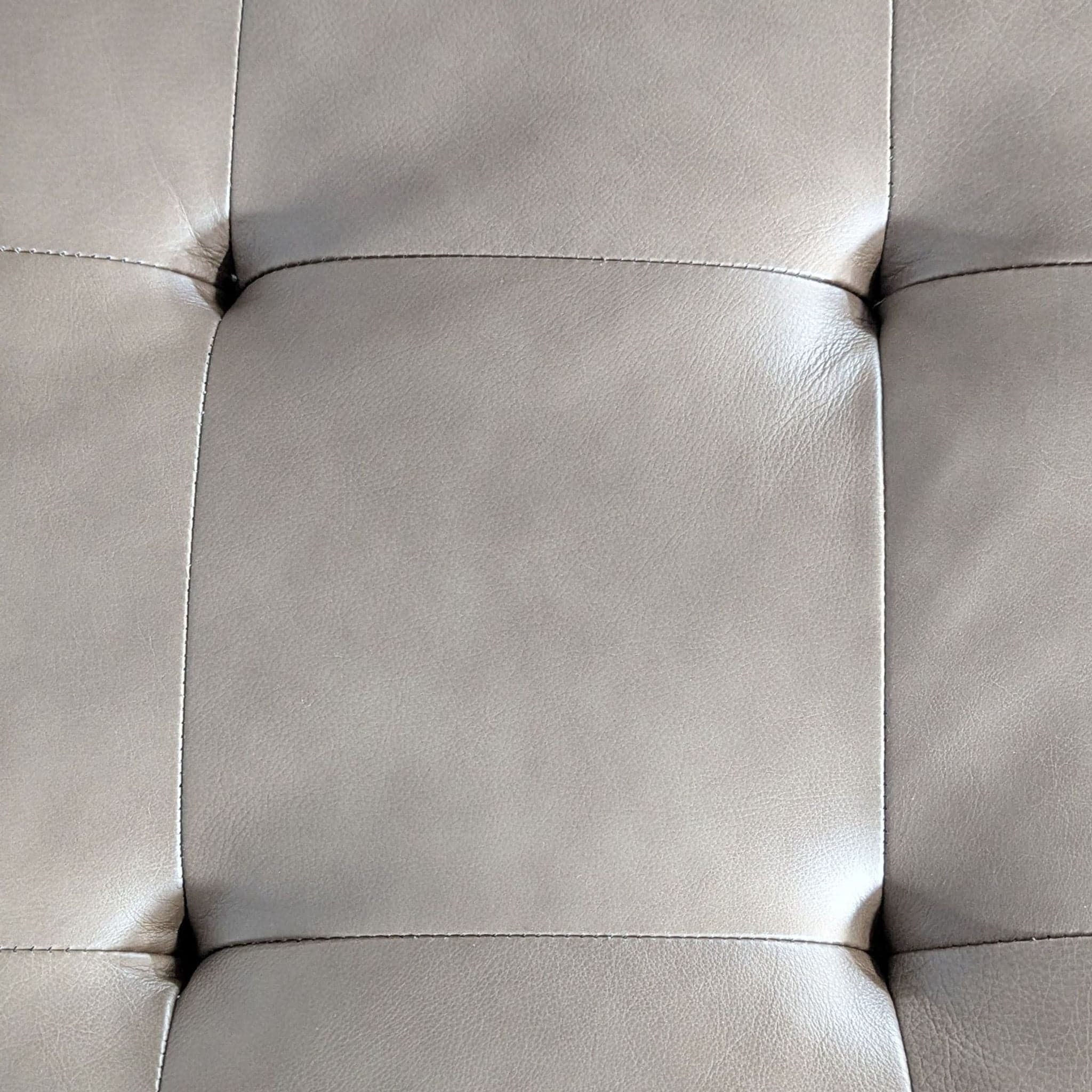 Ashley Furniture RAF Tufted Faux Leather Sectional with Chaise - Taupe - Thumbnail 5