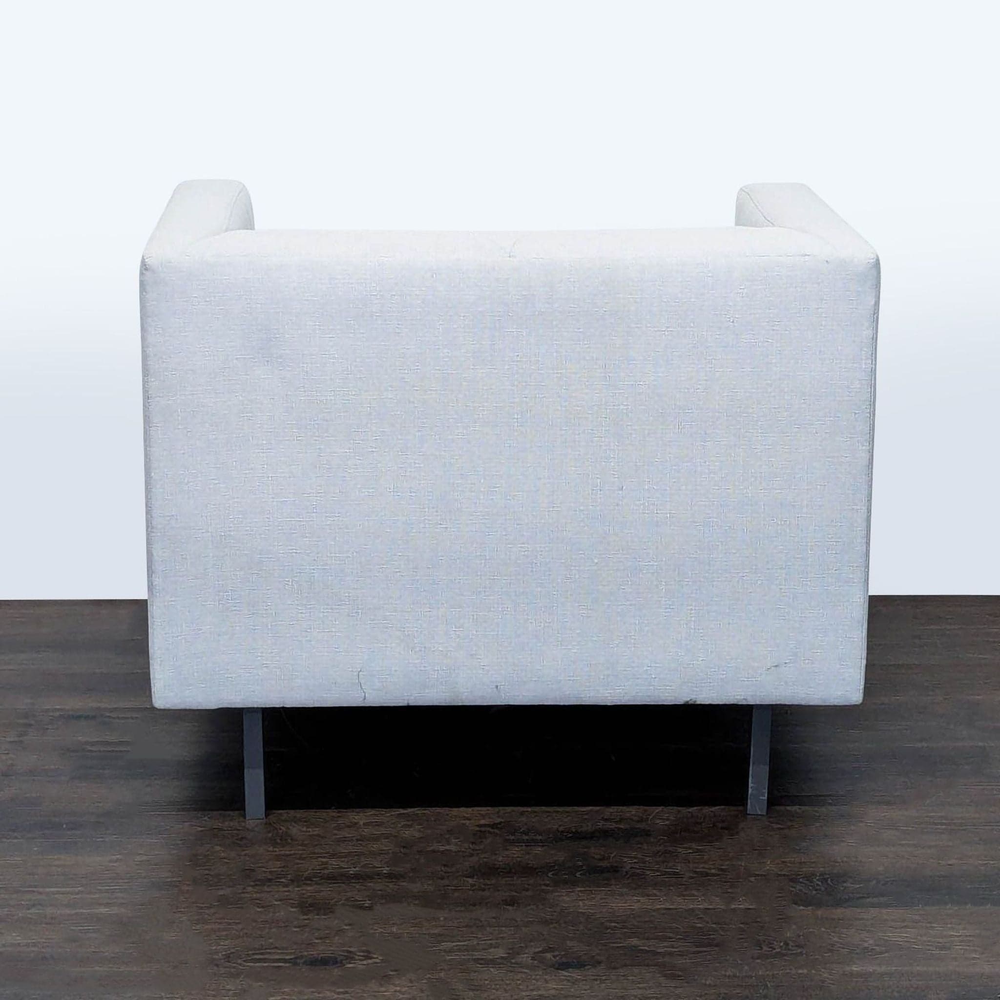 CB2 Avec Modern Light Gray Lounge Chair with Metal Legs - Thumbnail 4