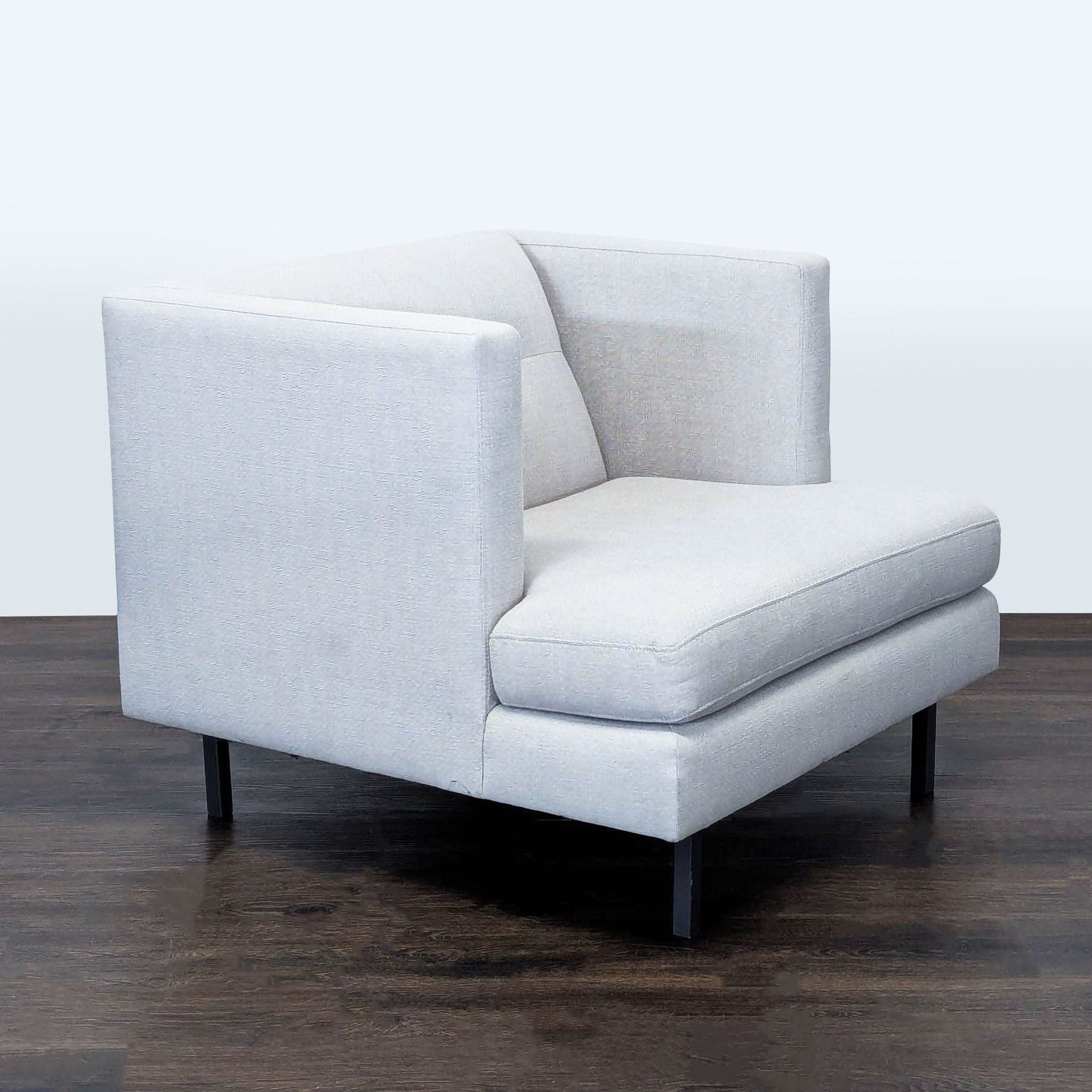 CB2 Avec Modern Light Gray Lounge Chair with Metal Legs - Thumbnail 2
