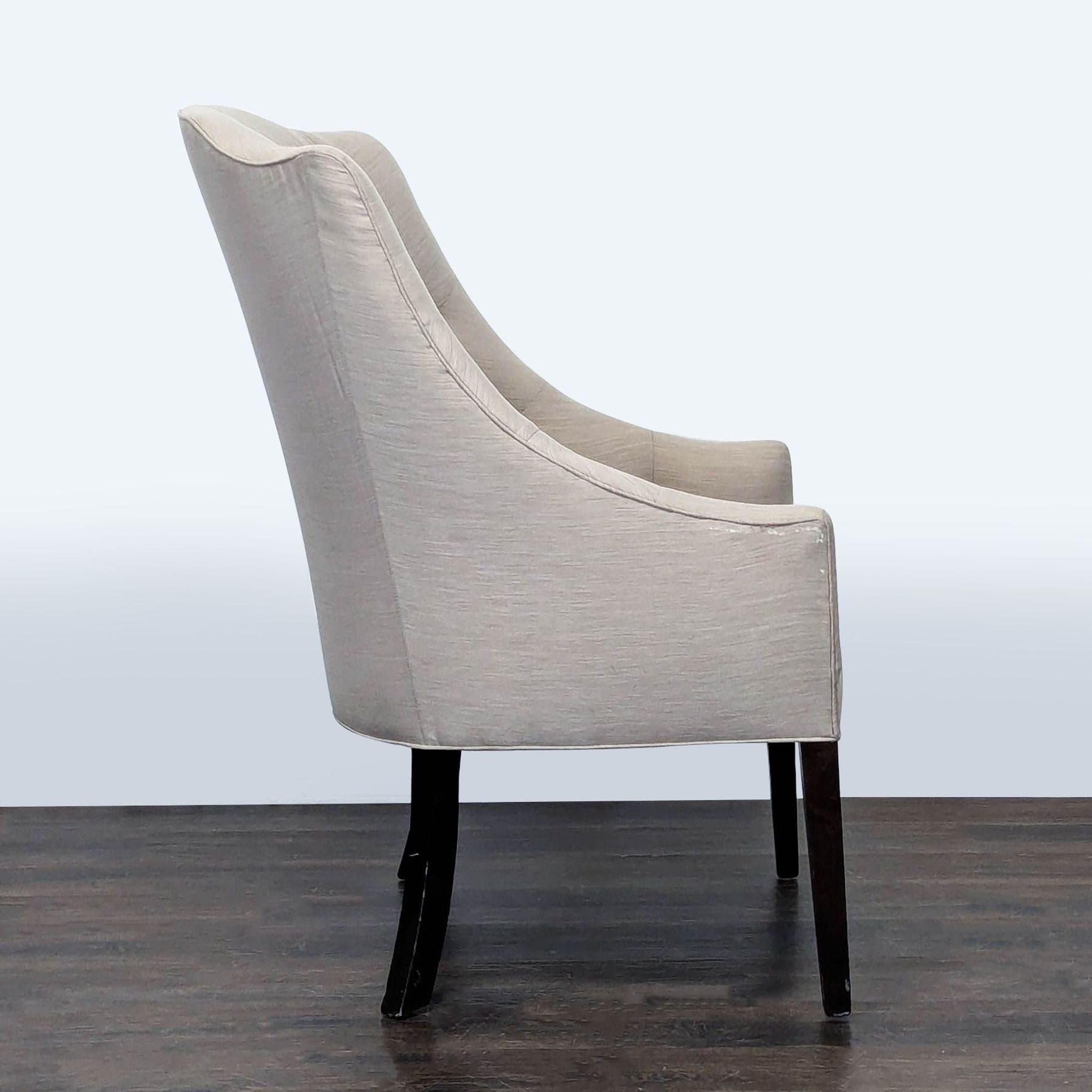 Cisco Bros Lounge Chair with Tufted Back and Dark Wood Legs - Thumbnail 3