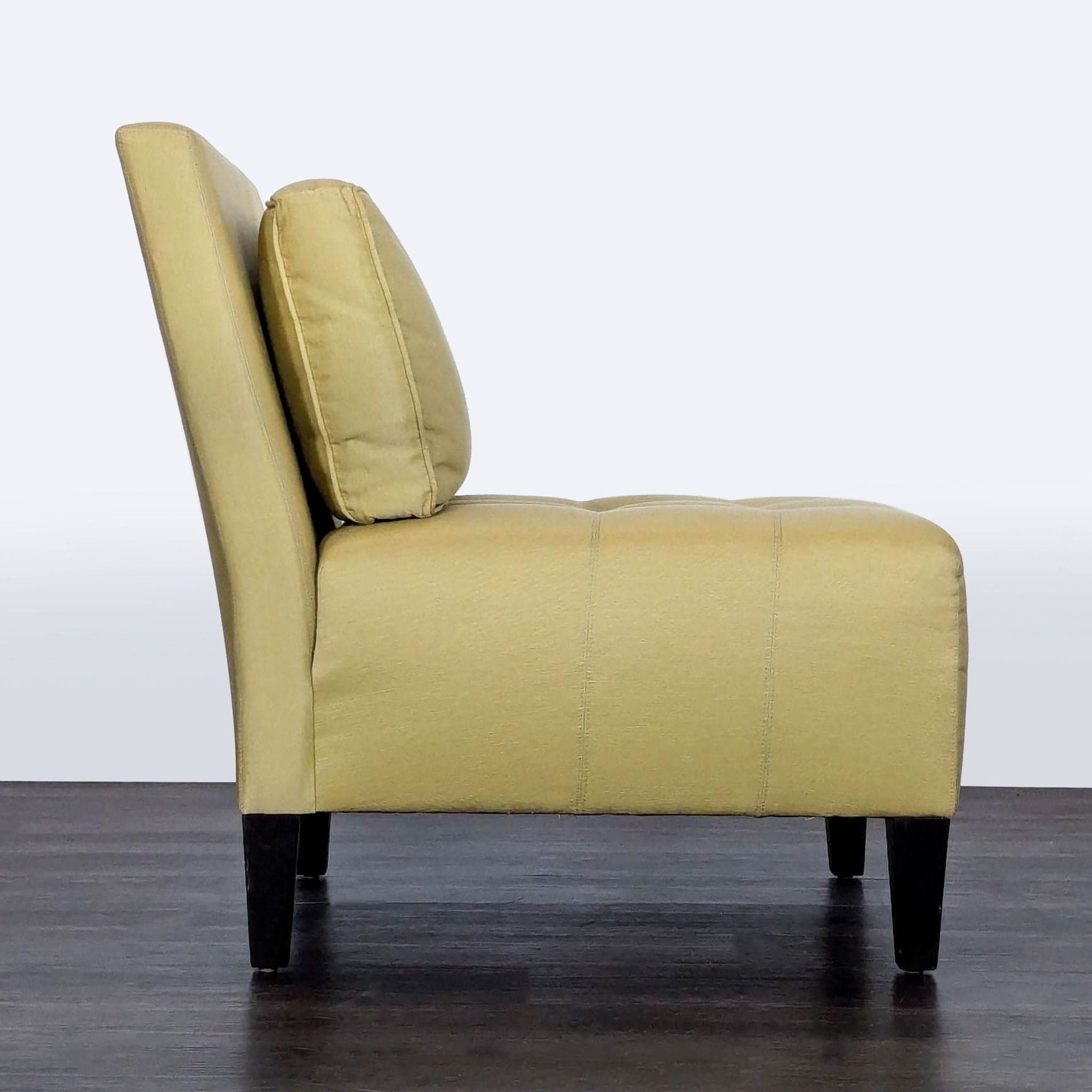 Modern Armless Lounge Chair with Matching Accent Pillow - Thumbnail 3