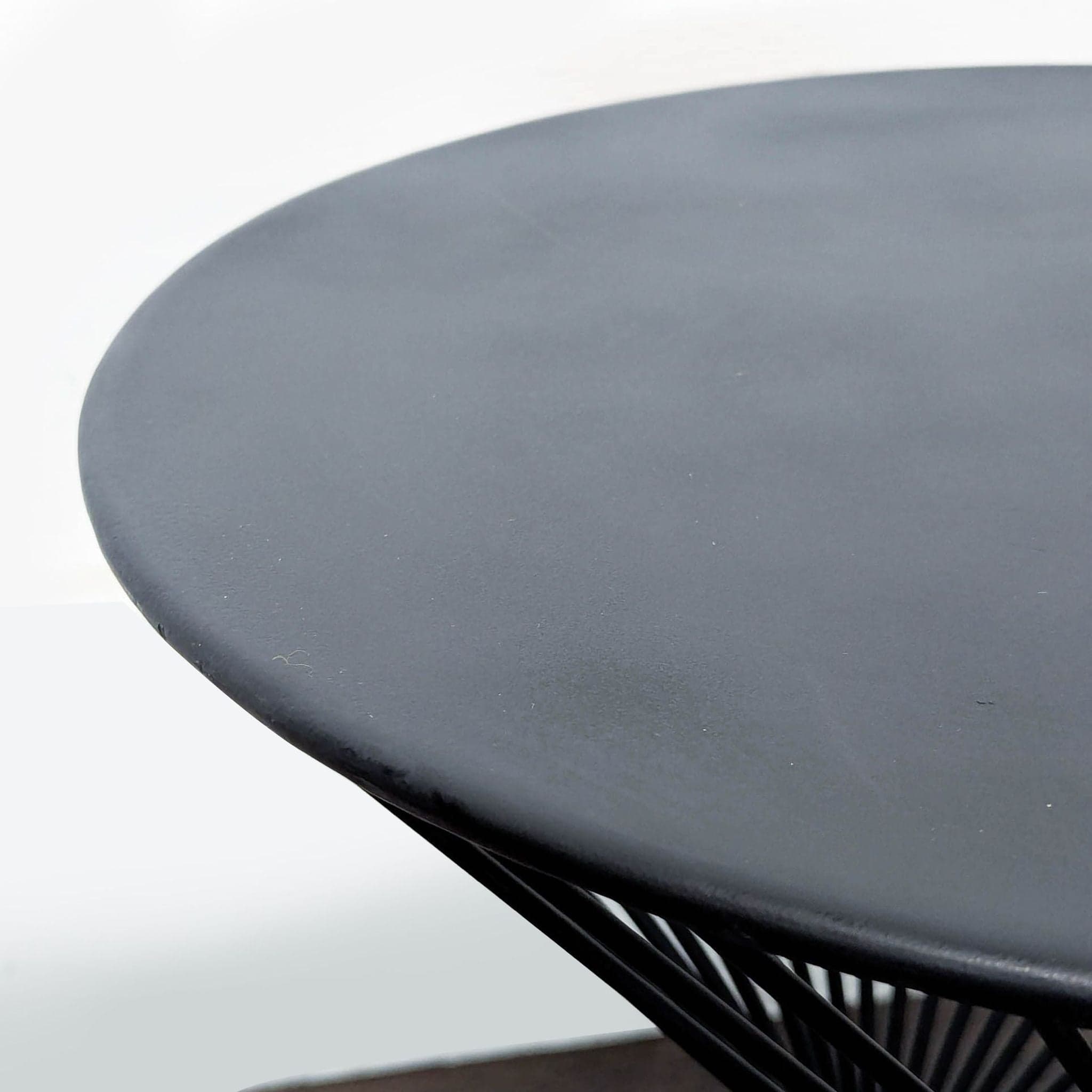 Modern Black Wire Frame Accent Outdoor Table with Round Top - Thumbnail 5