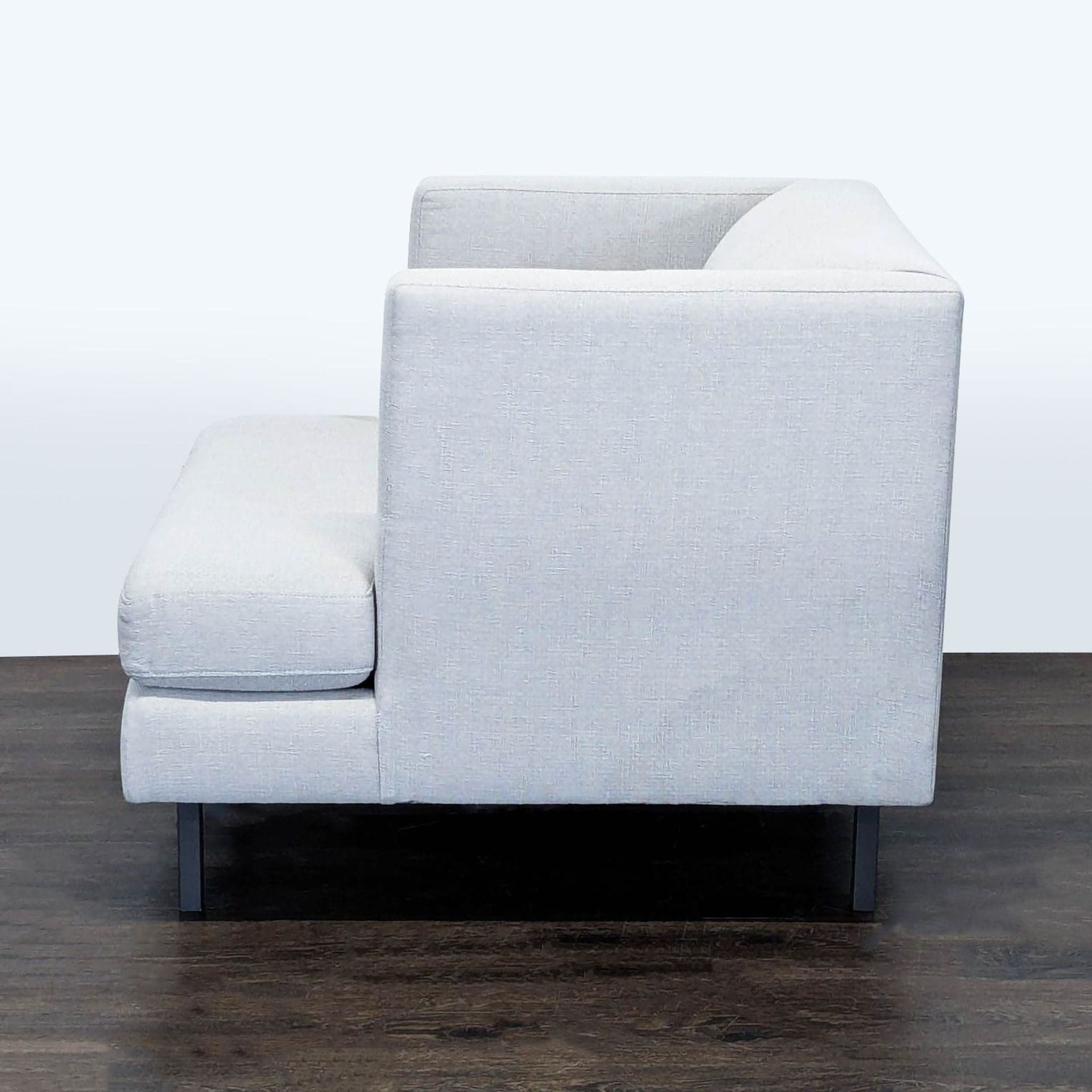 CB2 Avec Modern Light Gray Lounge Chair with Metal Legs - Thumbnail 5