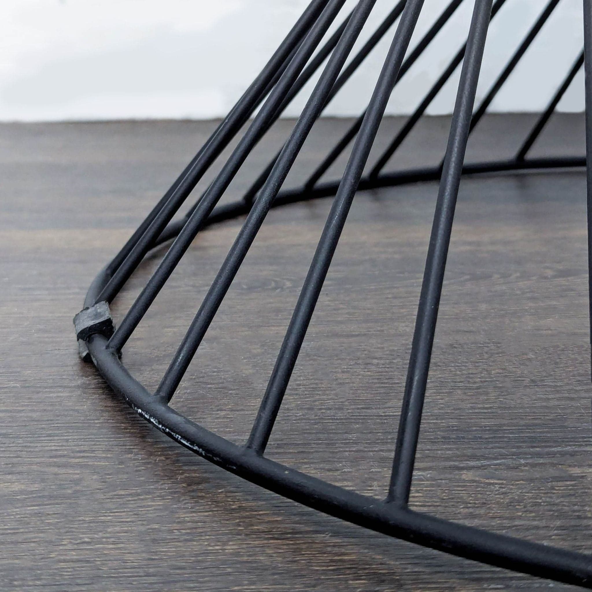 Modern Black Wire Frame Accent Outdoor Table with Round Top - Thumbnail 6