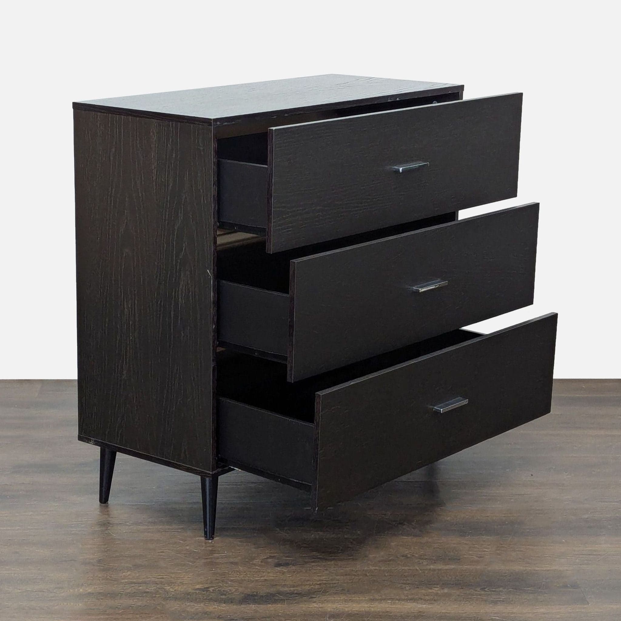 West Elm Adams Modern 3-Drawer Dresser in Espresso Wood Finish - Thumbnail 2