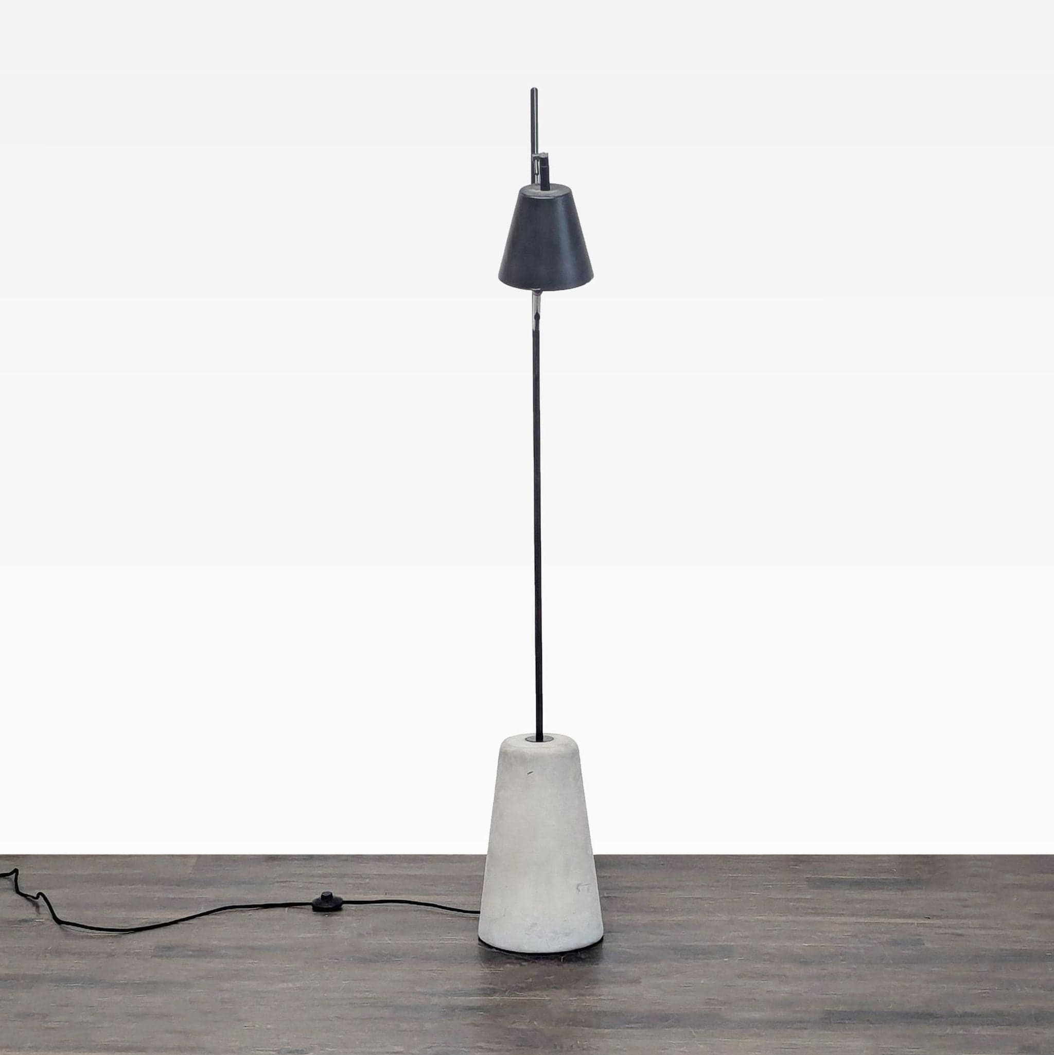 EQ3 Modern Black Floor Lamp with Concrete Base - Thumbnail 3