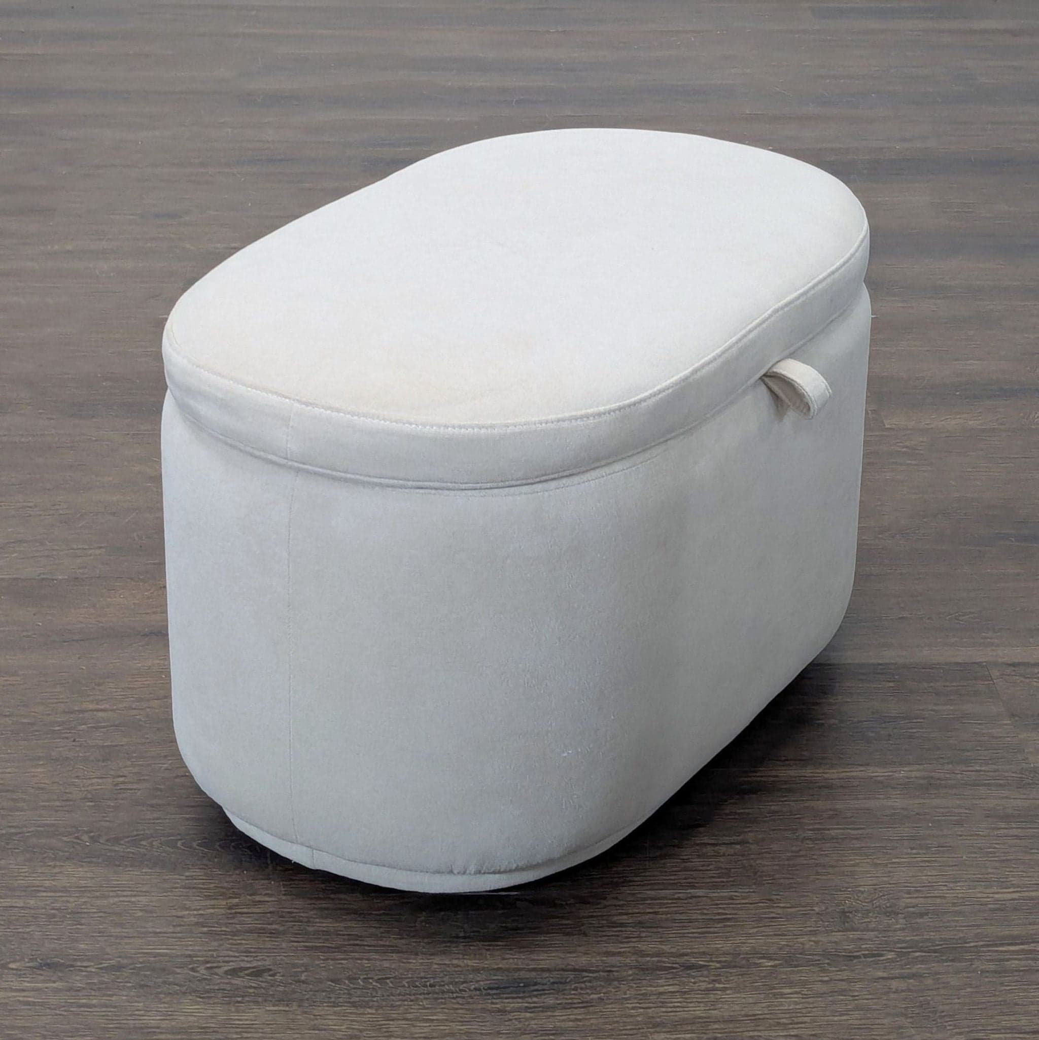 Nurture & Upholstered Oval Storage Ottoman - Thumbnail 4