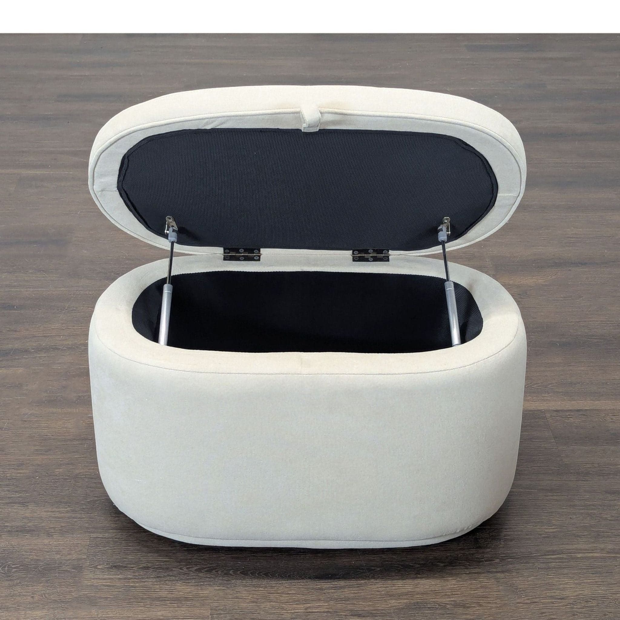 Nurture & Upholstered Oval Storage Ottoman - Thumbnail 2