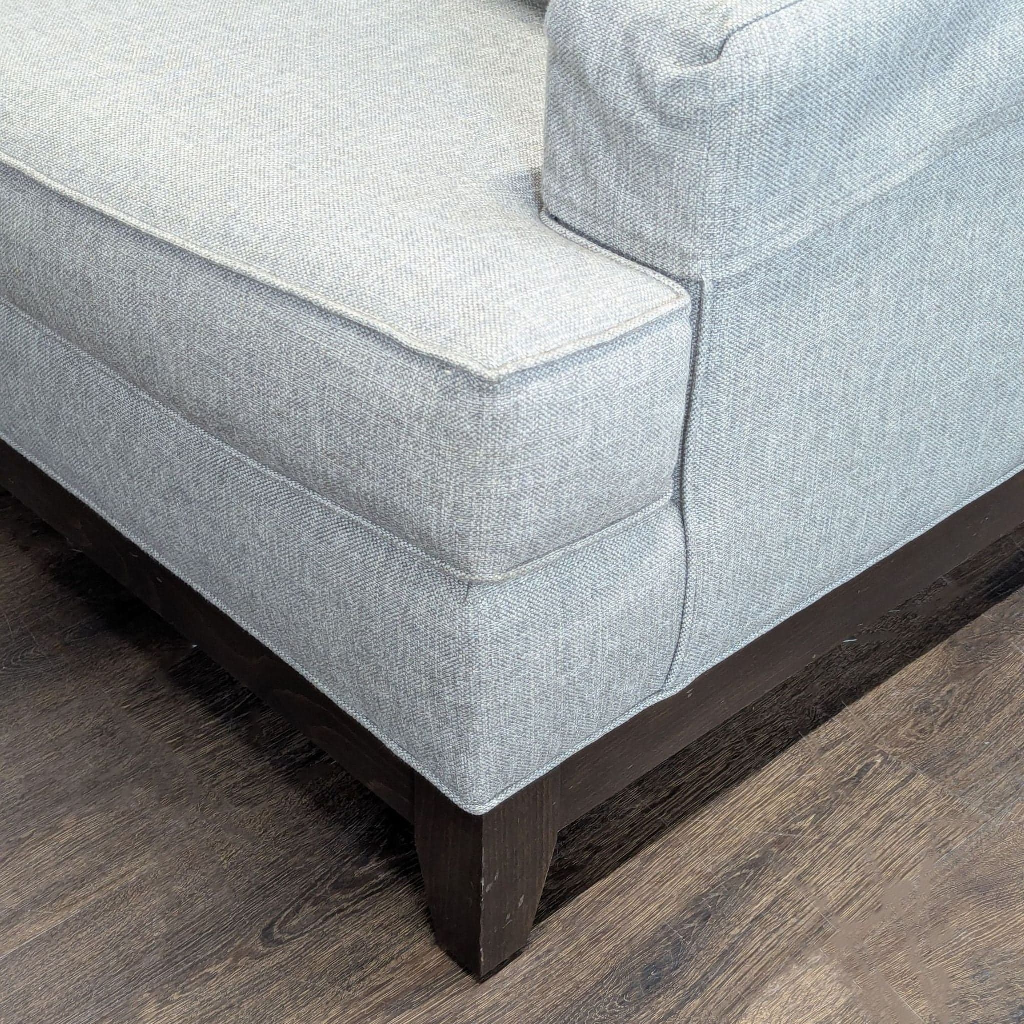 Ethan Allen Arcata 3-Seat Gray Sofa with Cushions - Thumbnail 6