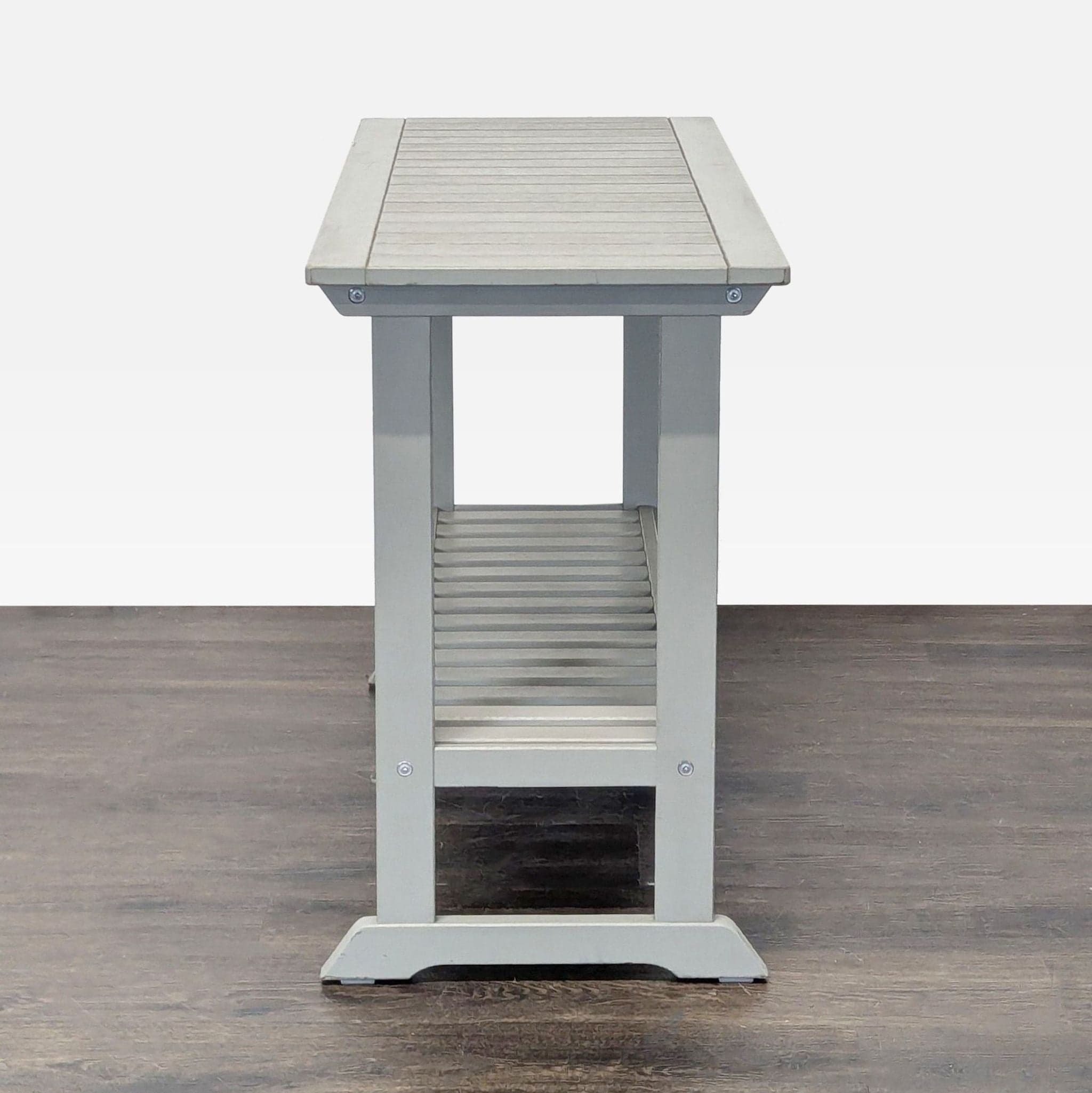 Ikea Bondholmen Gray Slatted Outdoor Console Table with Lower Shelf - Thumbnail 8