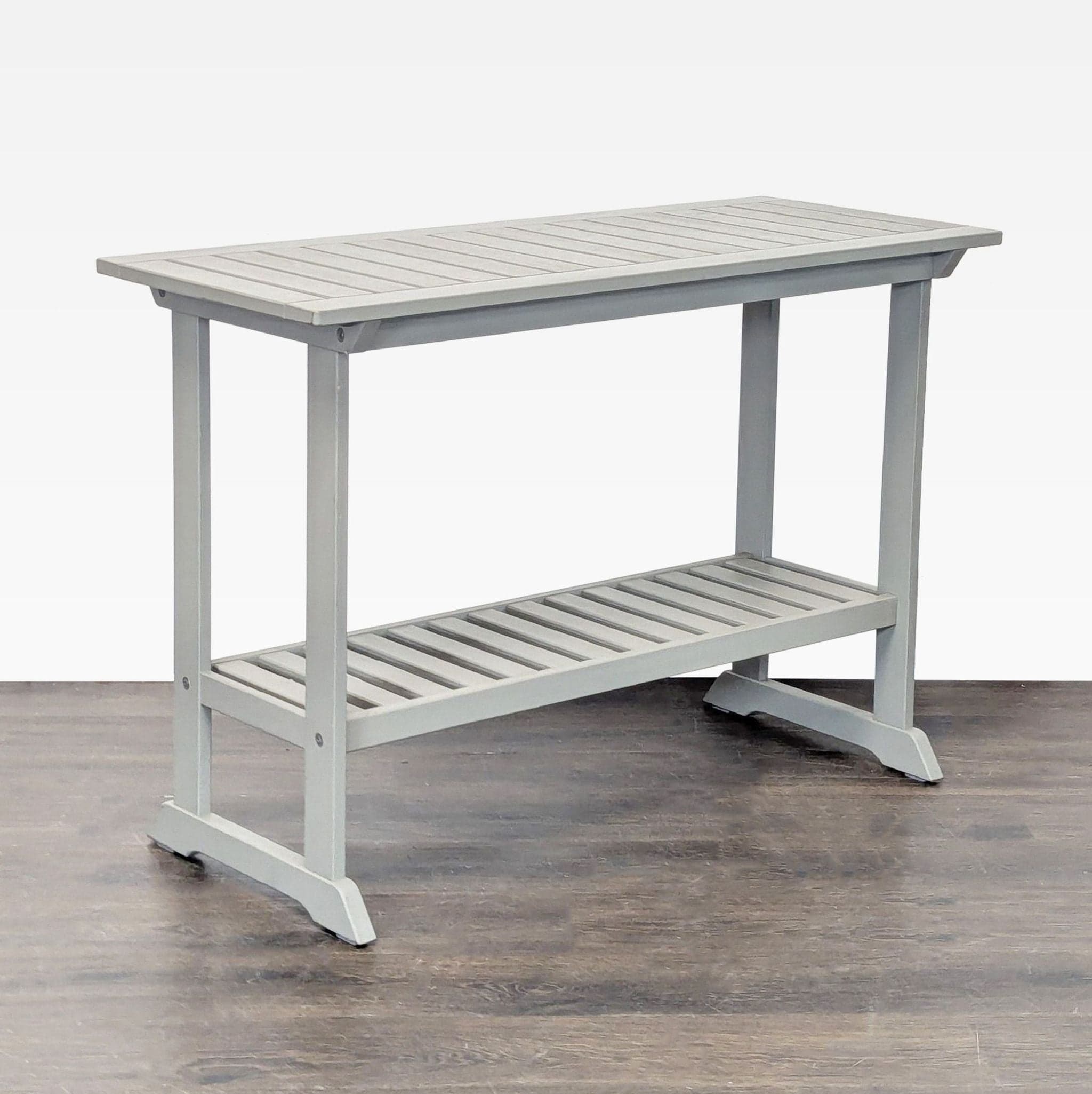 Ikea Bondholmen Gray Slatted Outdoor Console Table with Lower Shelf - Thumbnail 2