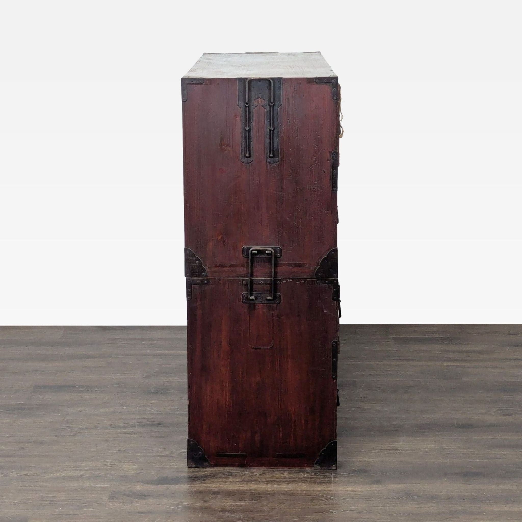 Japanese Nihonmatsu/Tansu Chest – Wooden Dresser with Iron Hardware - Thumbnail 9