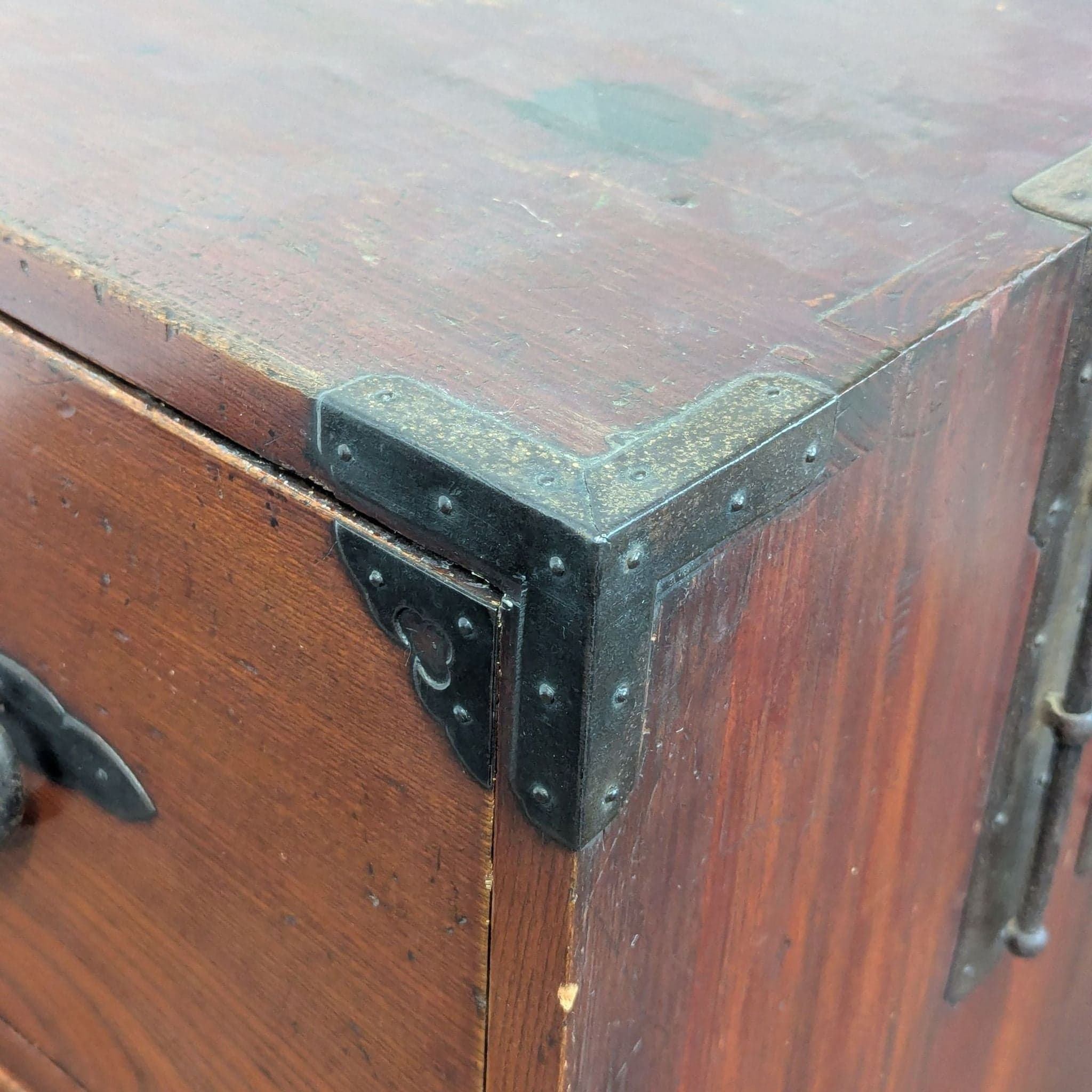 Japanese Nihonmatsu/Tansu Chest – Wooden Dresser with Iron Hardware - Thumbnail 5