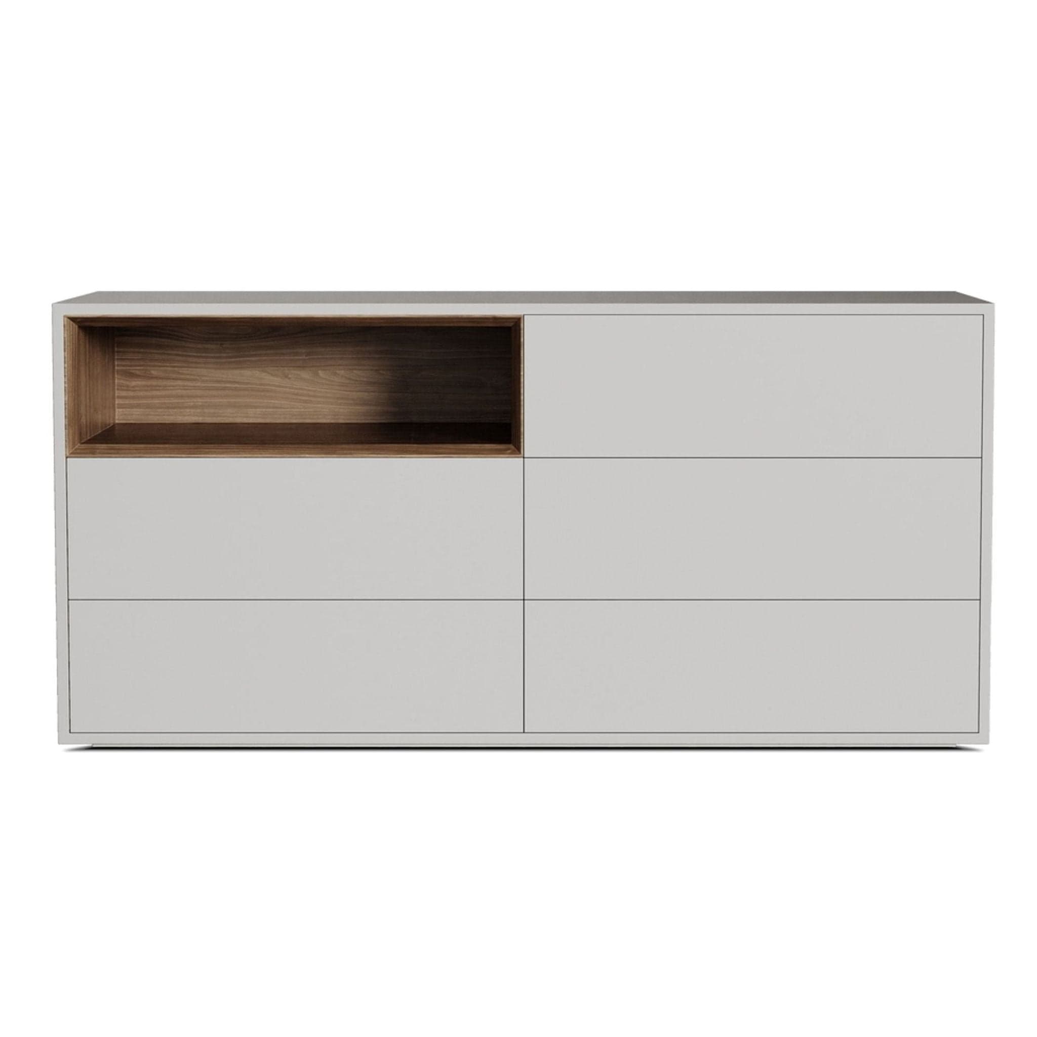 Modloft Madison Modern White 6-Drawer Dresser with Wood Accent Shelf - Thumbnail 5