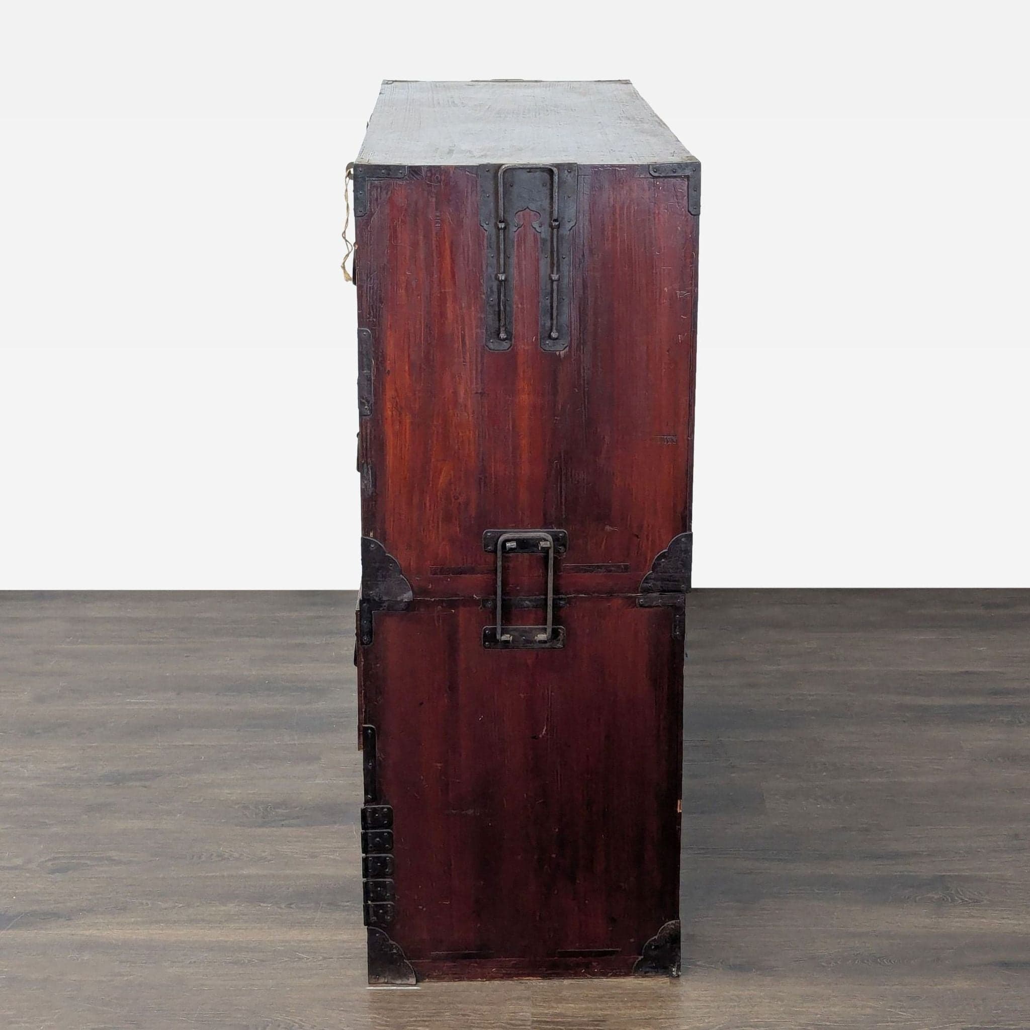Japanese Nihonmatsu/Tansu Chest – Wooden Dresser with Iron Hardware - Thumbnail 11