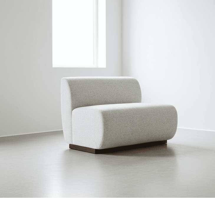 Bison Modern Banquette Sectional Loveseat 2 Seat Bench w Grey Performance Fabric FFE-1535