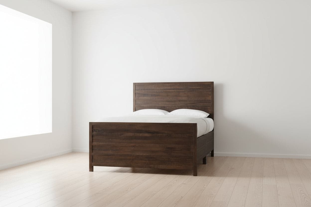 Modus Townsend King-size Solid Wood Panel Bed in Java & Rails/Slats FFE-1492 - Thumbnail 2