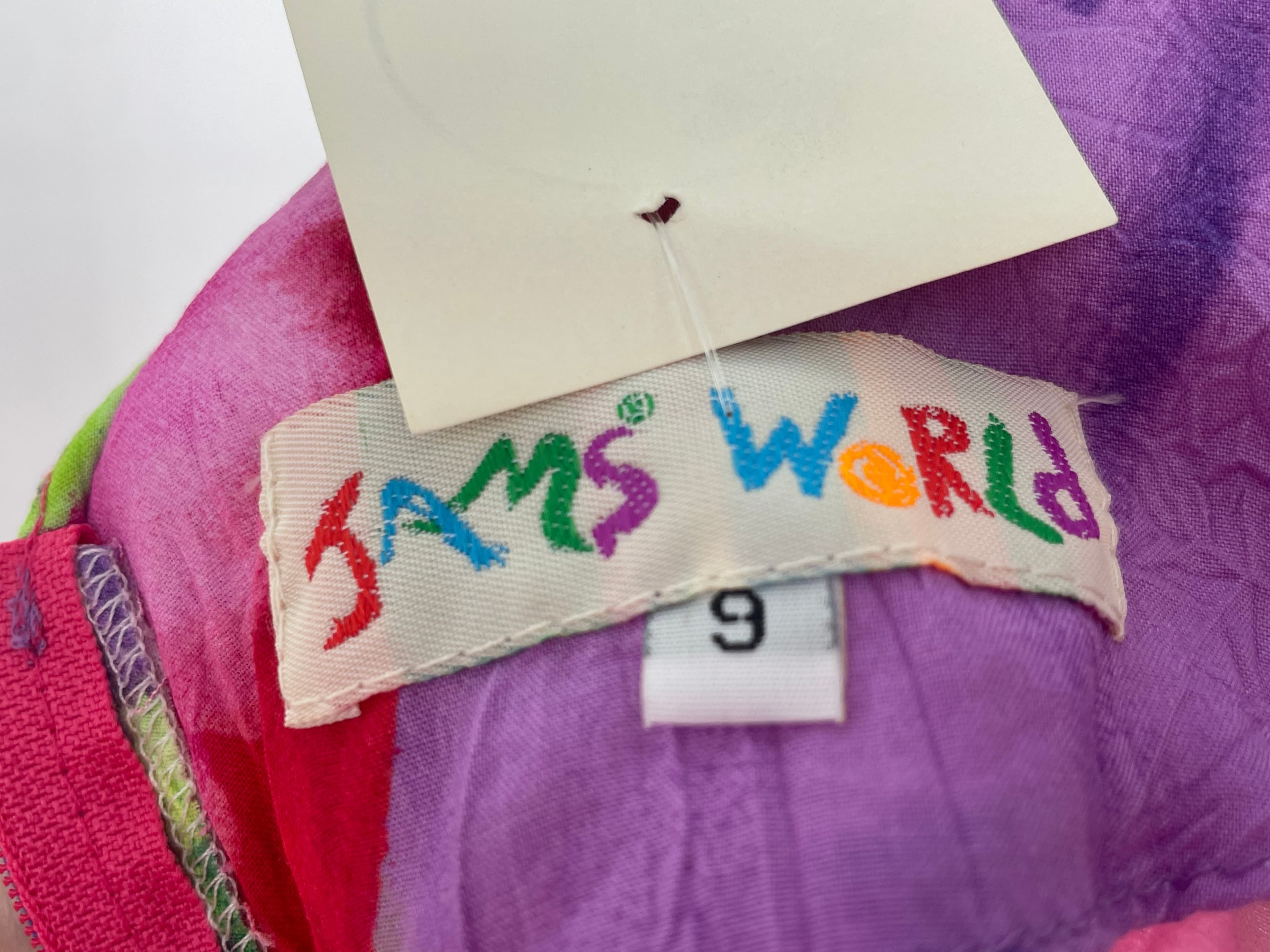 Jams World Bright Multicolor Floral Sleeveless Dress NWT NOS S/M Sleeveless 90s - Thumbnail 9