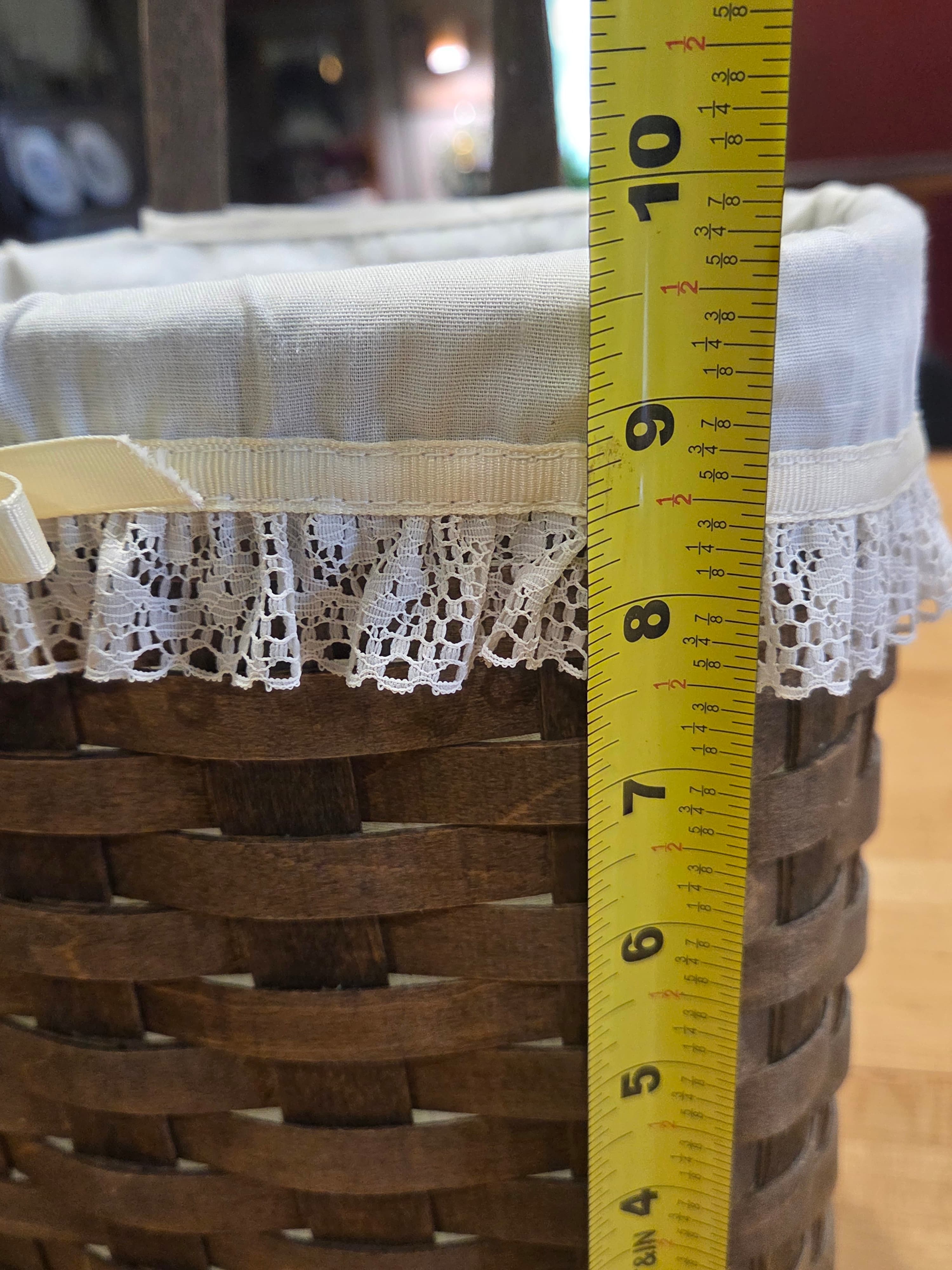Vintage Pre Stamp Longaberger Hanging Mail Basket Weaver Initials - Thumbnail 9