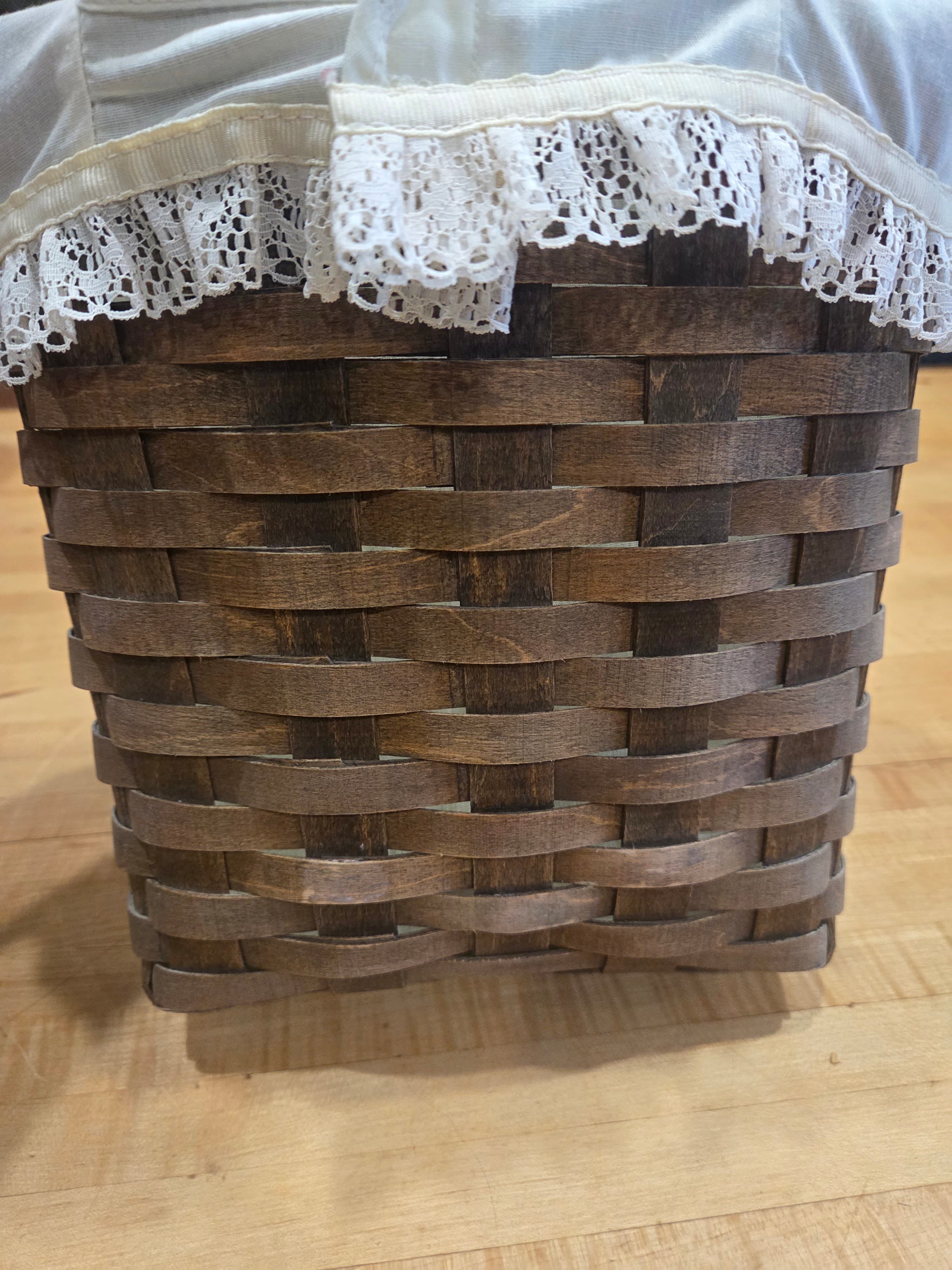 Vintage Pre Stamp Longaberger Hanging Mail Basket Weaver Initials - Thumbnail 4
