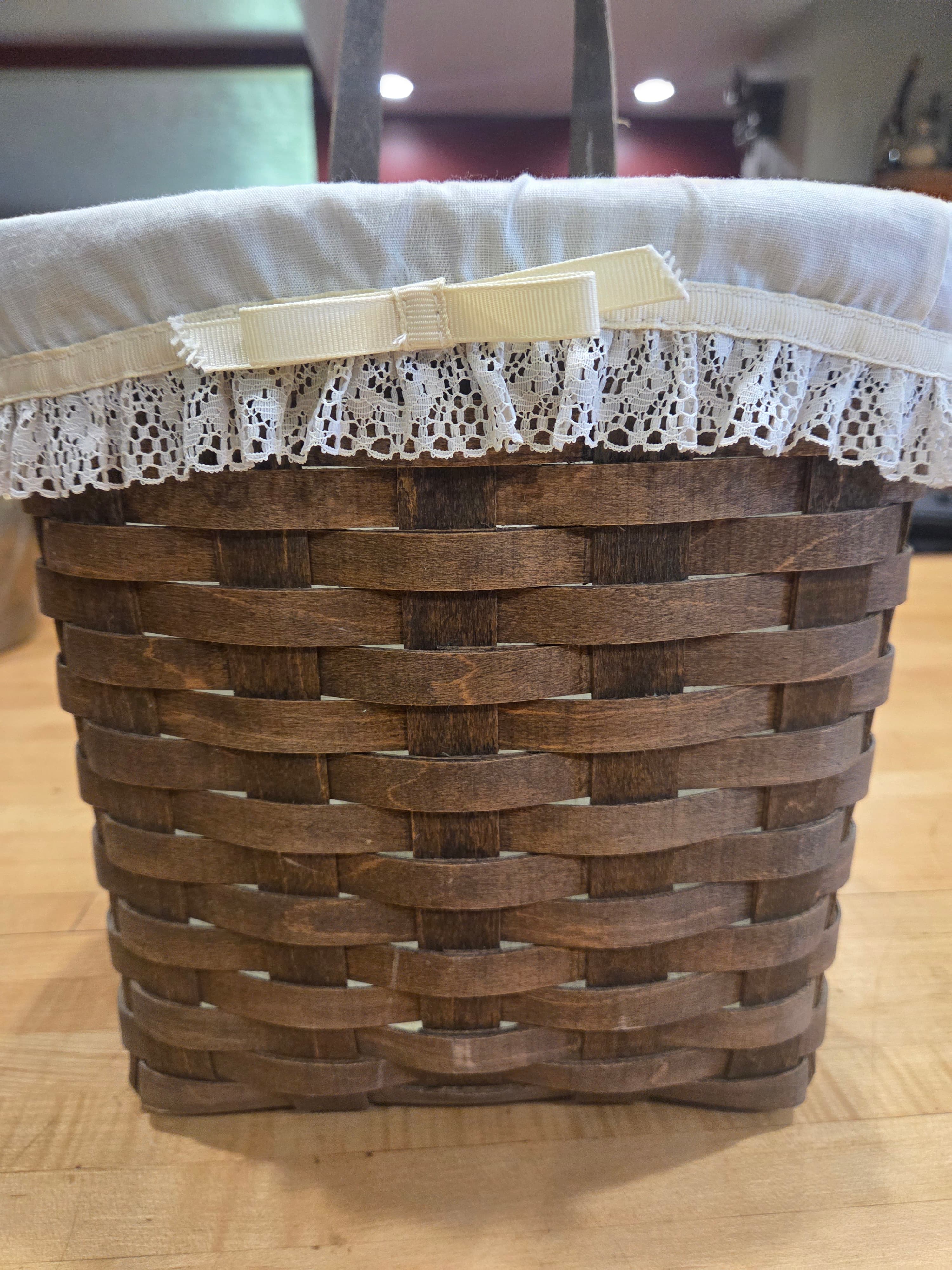 Vintage Pre Stamp Longaberger Hanging Mail Basket Weaver Initials - Thumbnail 3
