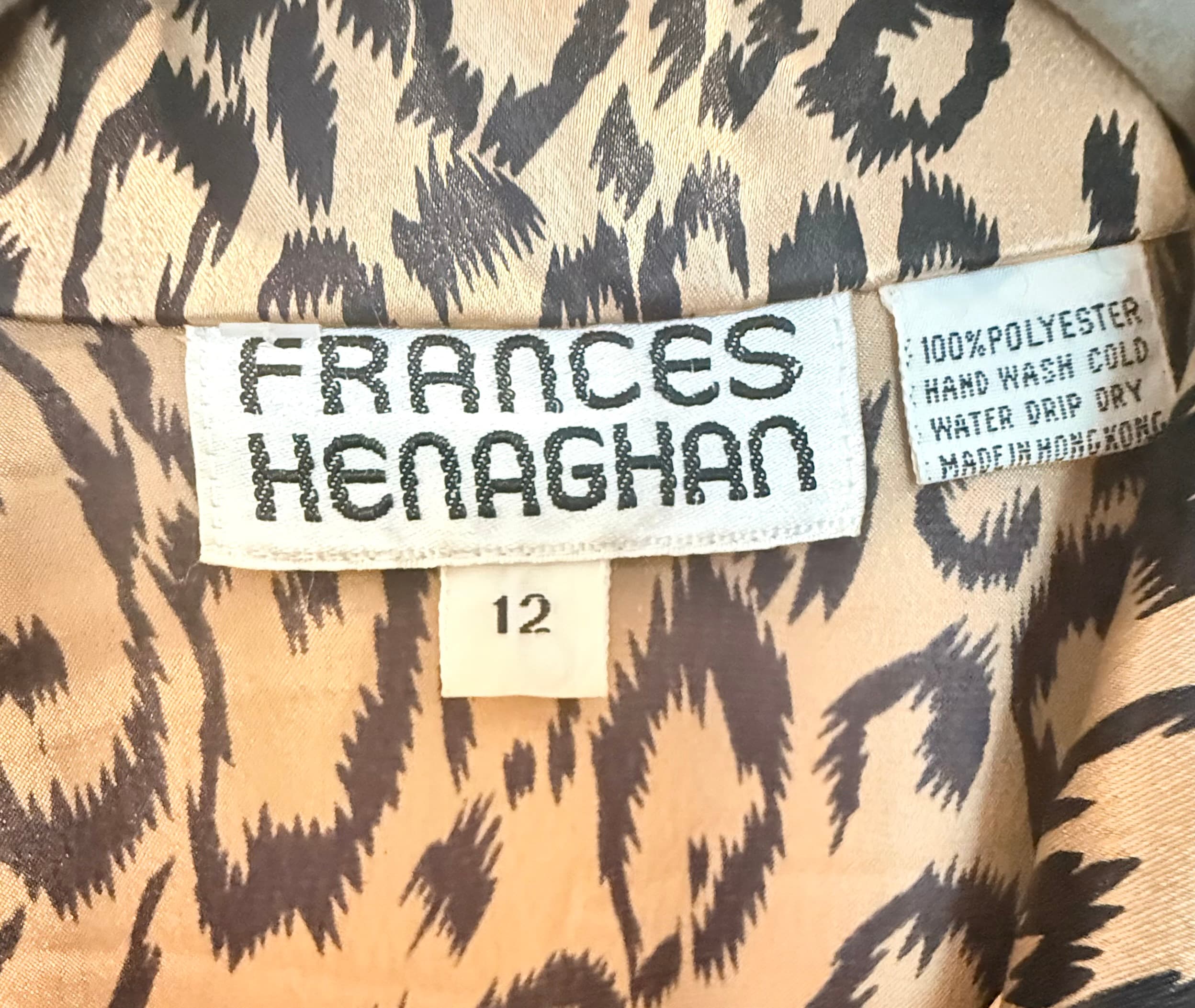 #165 Frances Henaghan Leopard Print Jumpsuit Size 12 - Thumbnail 3