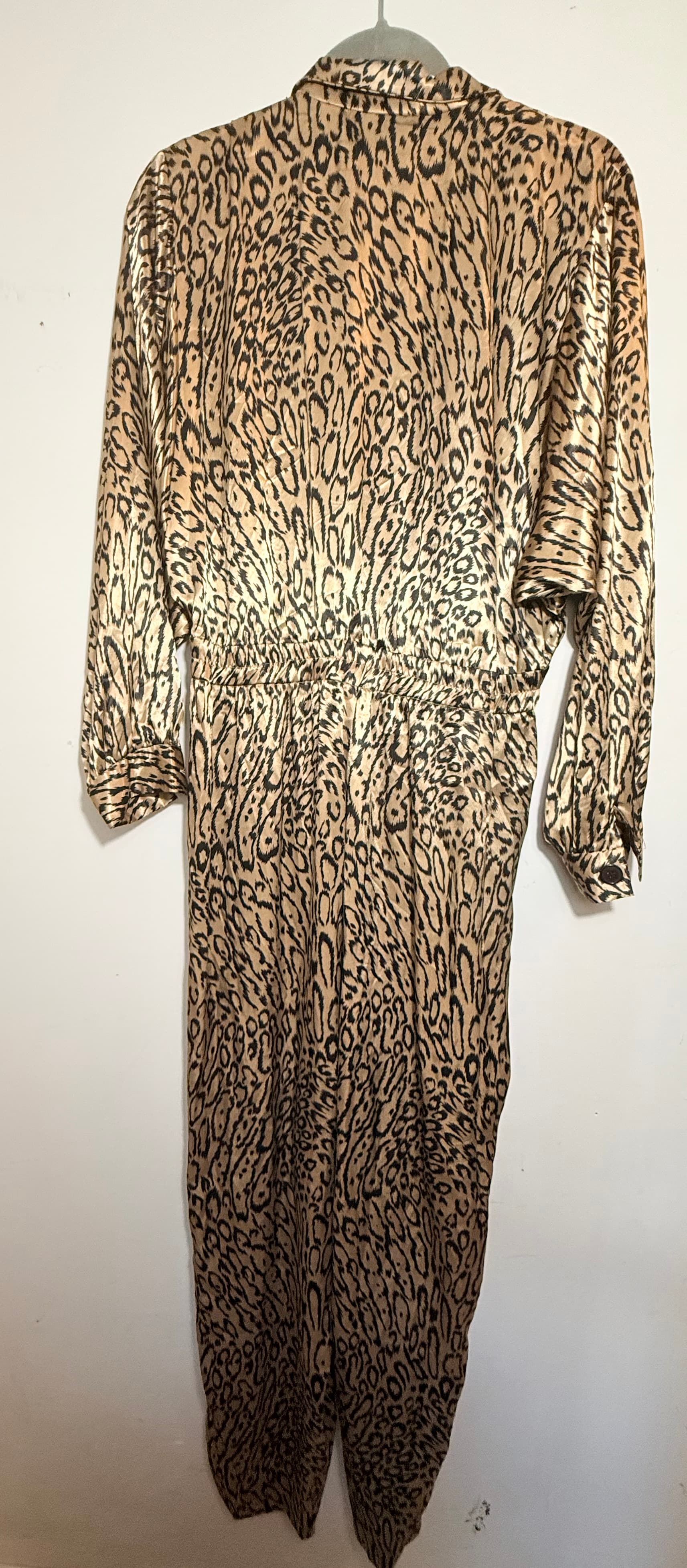 #165 Frances Henaghan Leopard Print Jumpsuit Size 12 - Thumbnail 4