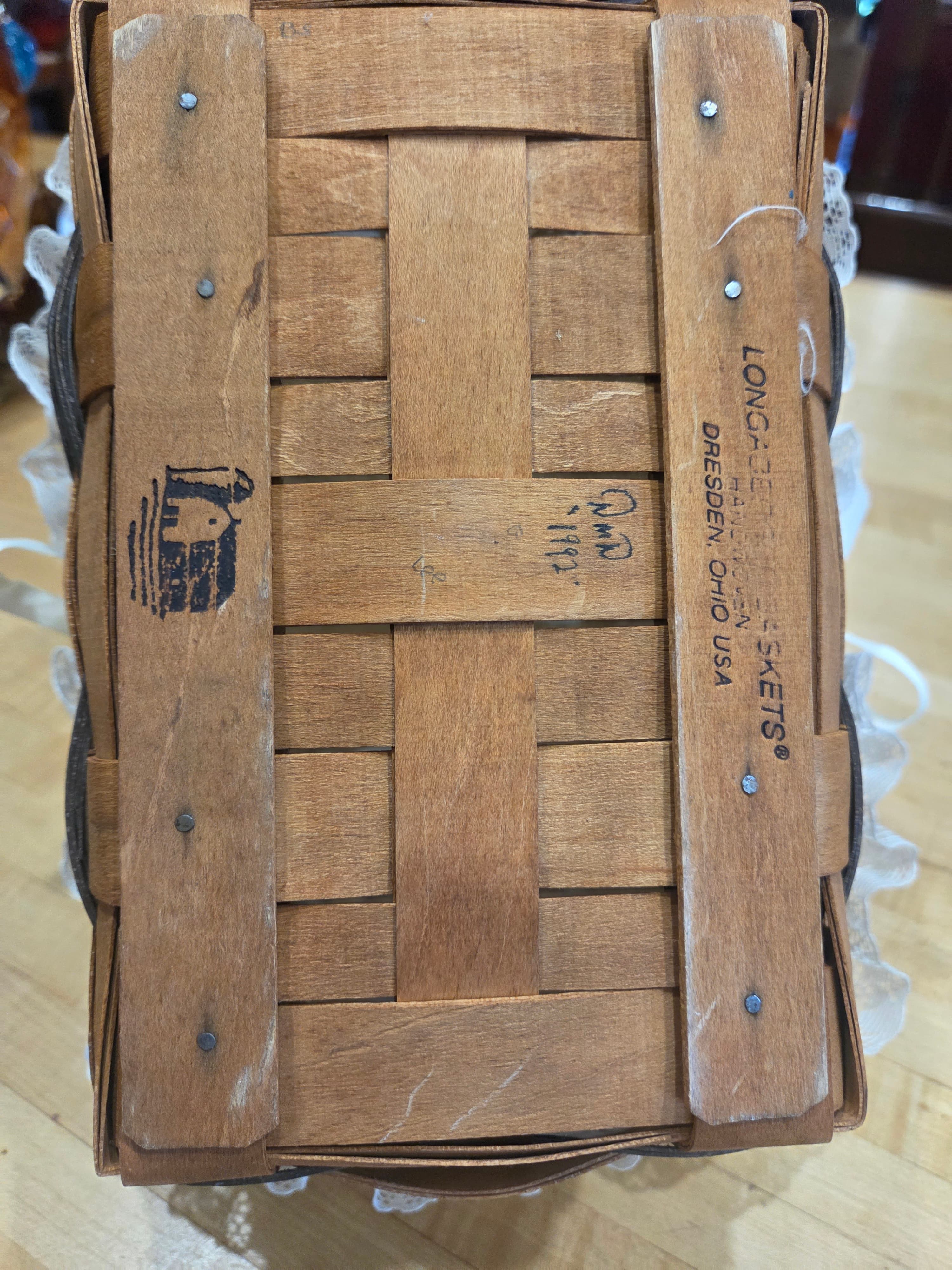 Vintage 1992 Longaberger Rectangle Market Basket Handle Liner and Protector - Thumbnail 3