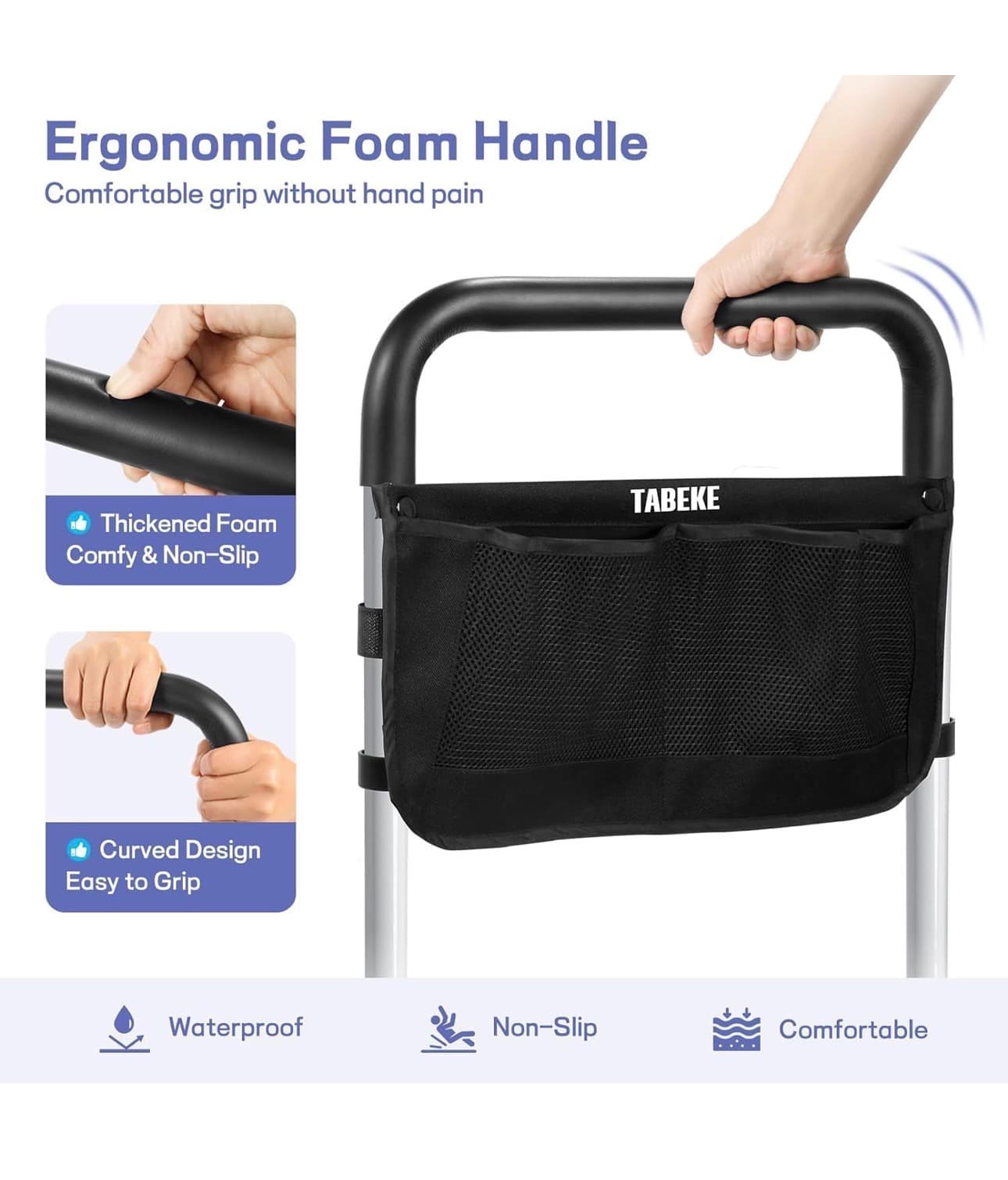 Tabeke Bed Rail with Foam Handle and Storage Pocket - Thumbnail 2