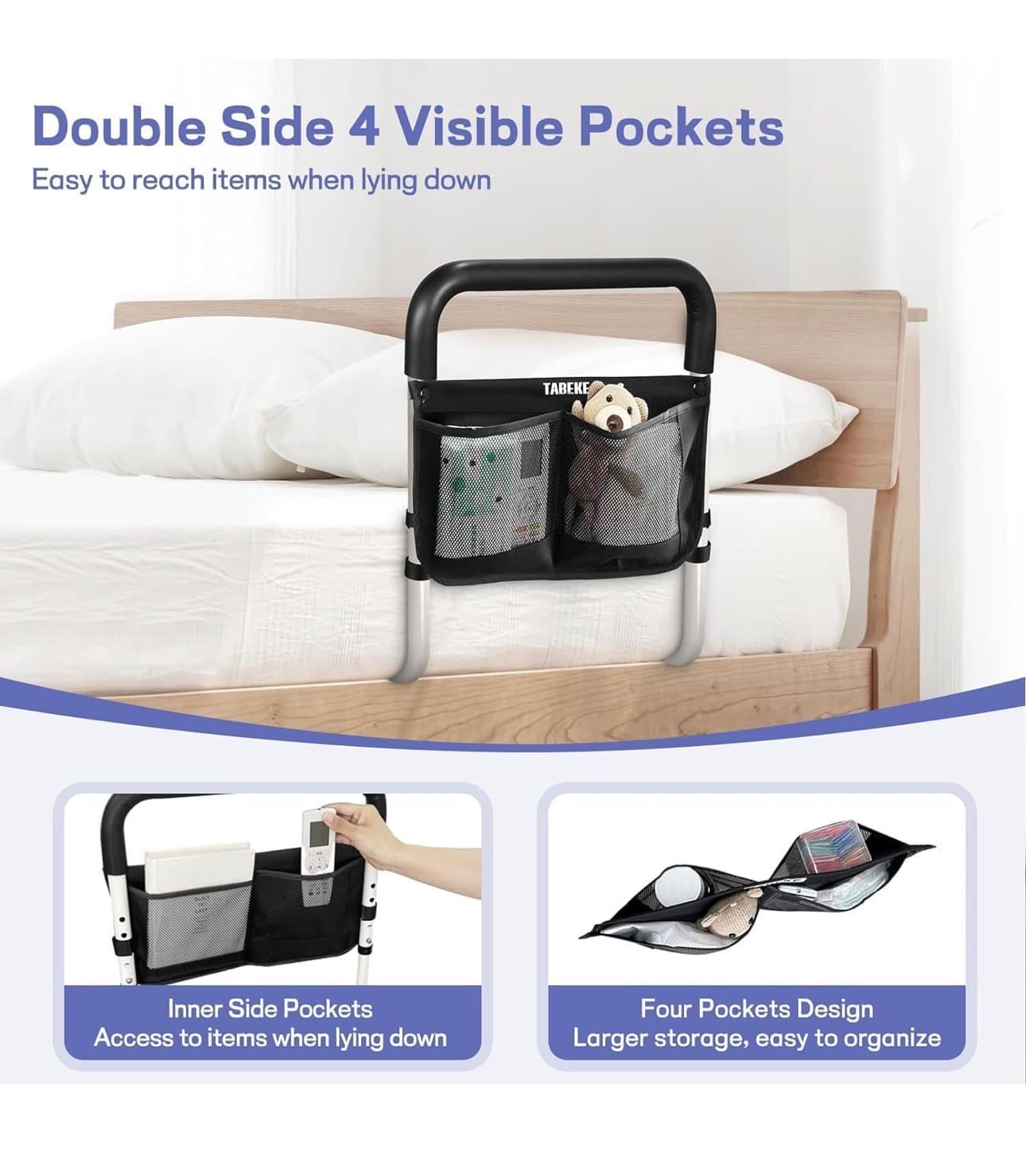 Tabeke Bed Rail with Foam Handle and Storage Pocket - Thumbnail 5