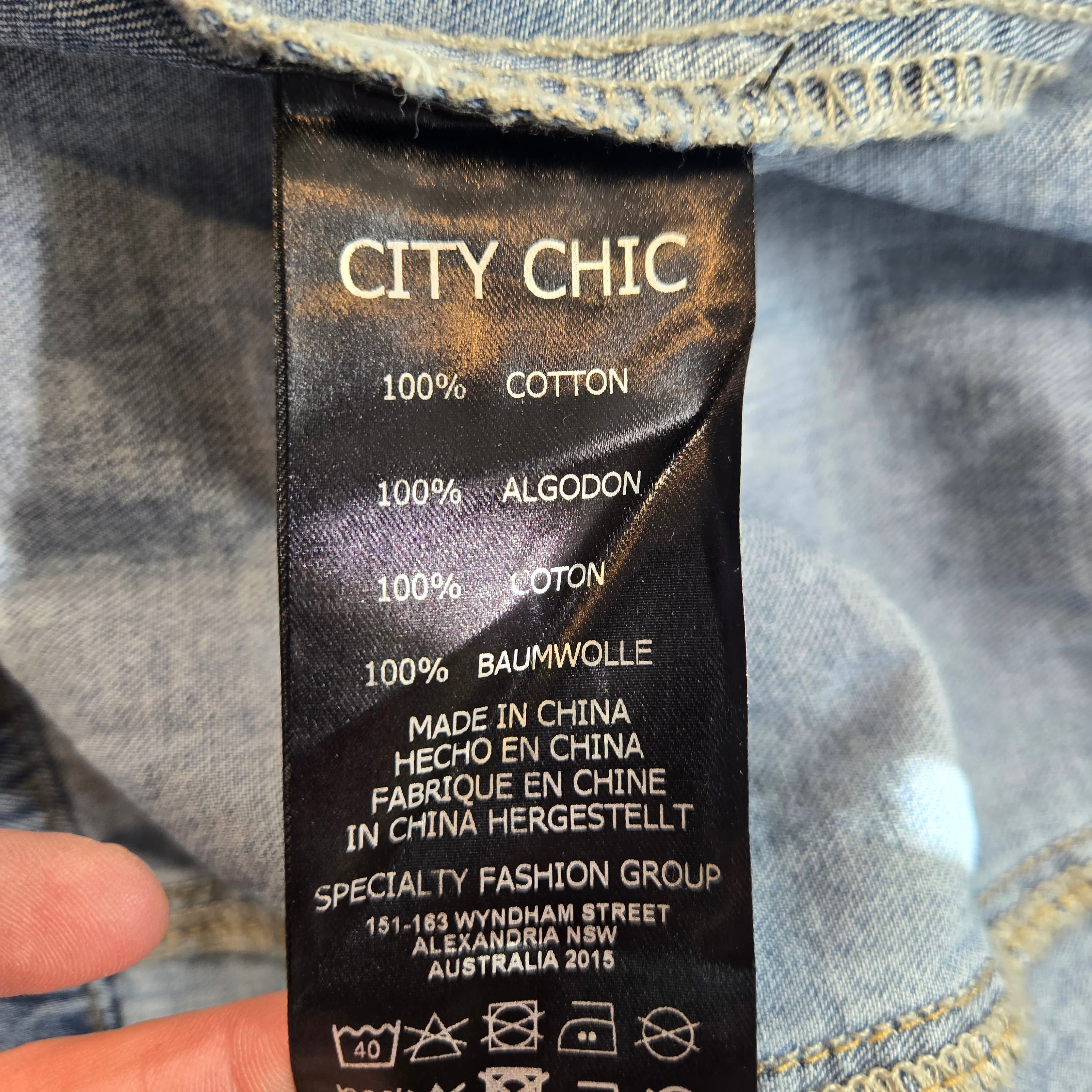 City Chic Denim Button-Up Dress Size L NWT - Thumbnail 10