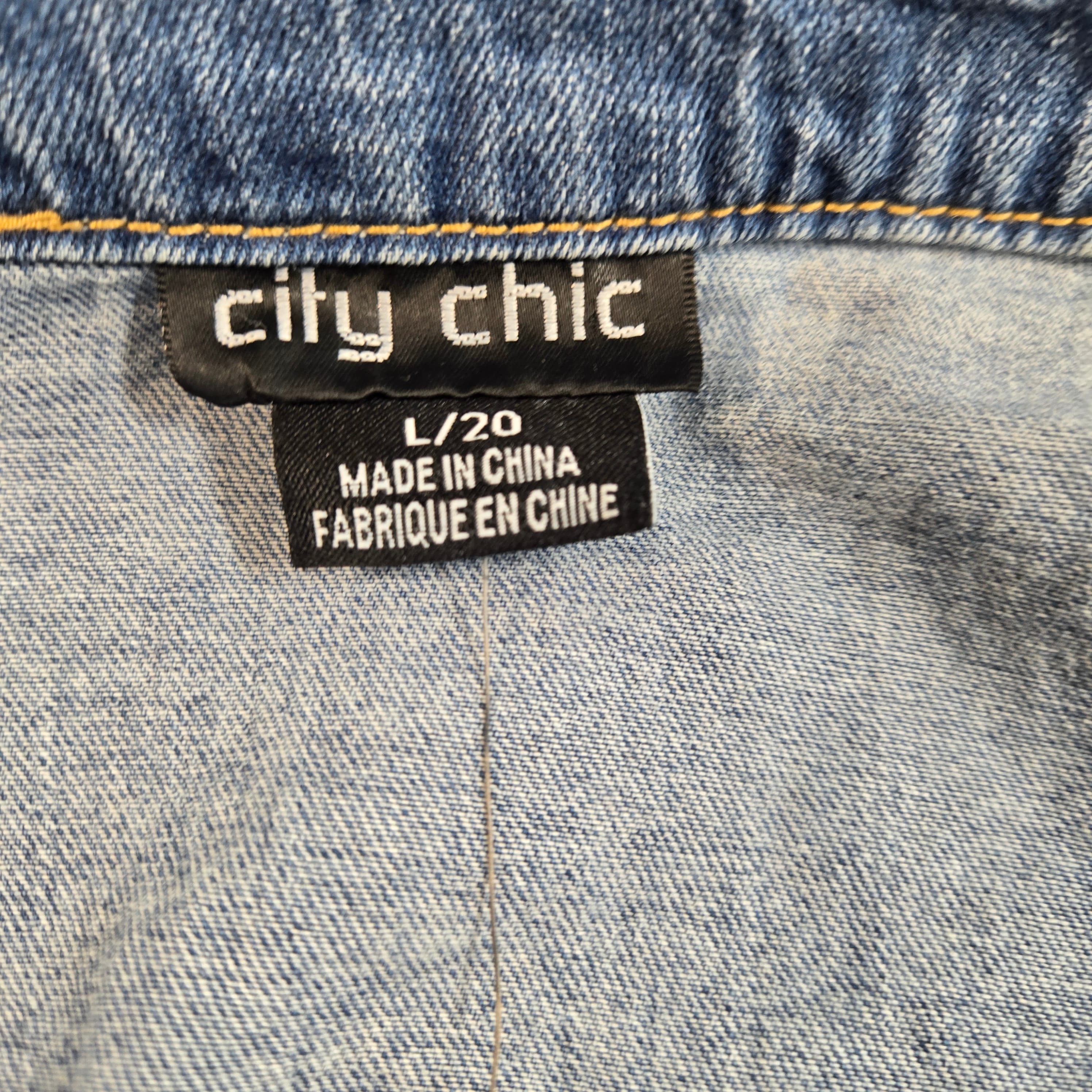 City Chic Denim Button-Up Dress Size L NWT - Thumbnail 11