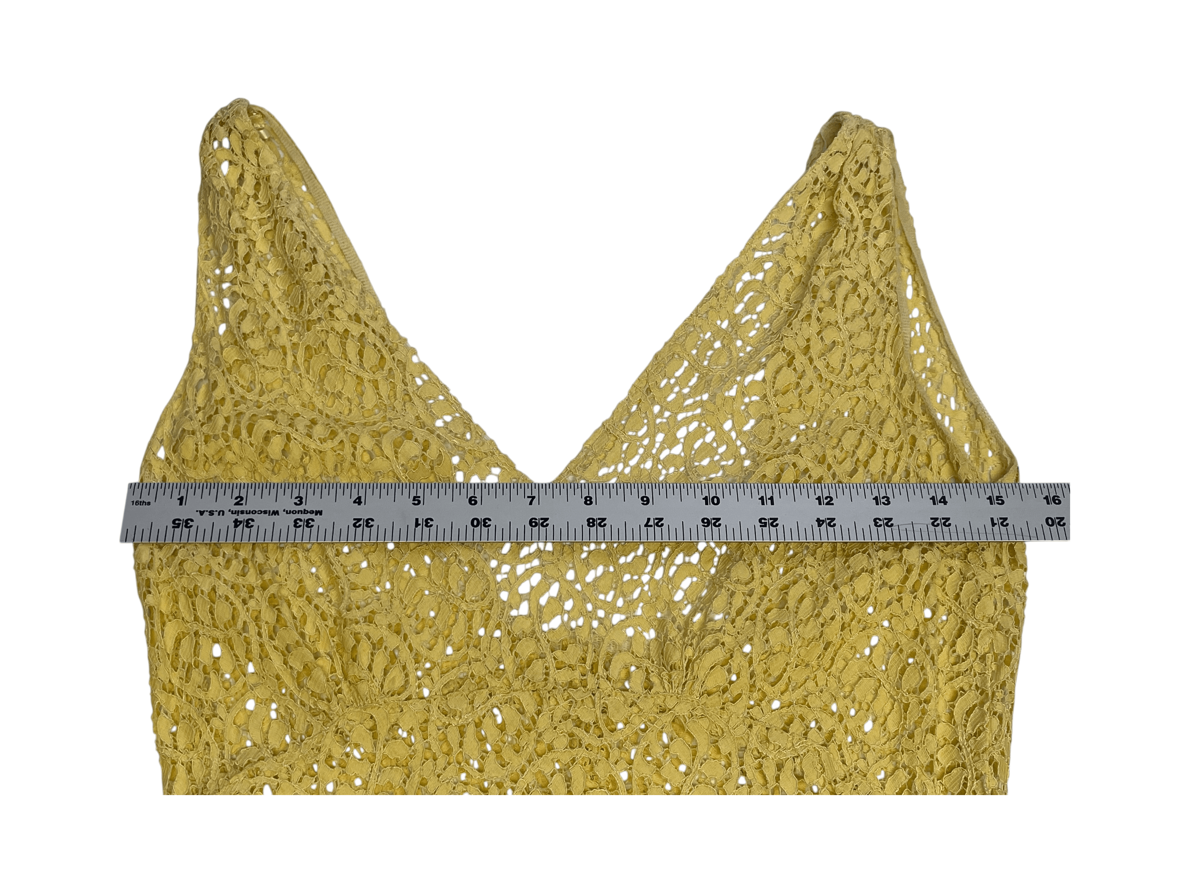 Vintage 1930s Lace Dress 3 Piece Set Yellow Lace Evening Ensemble Jacket Belt XS - Thumbnail 25