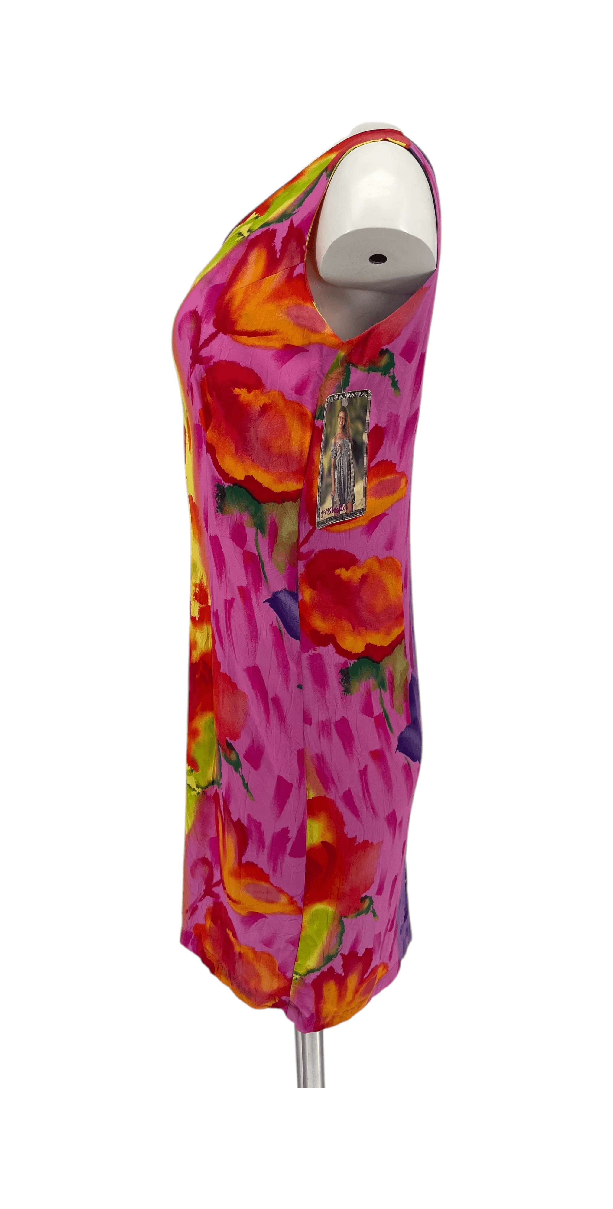 Jams World Bright Multicolor Floral Sleeveless Dress NWT NOS S/M Sleeveless 90s - Thumbnail 4