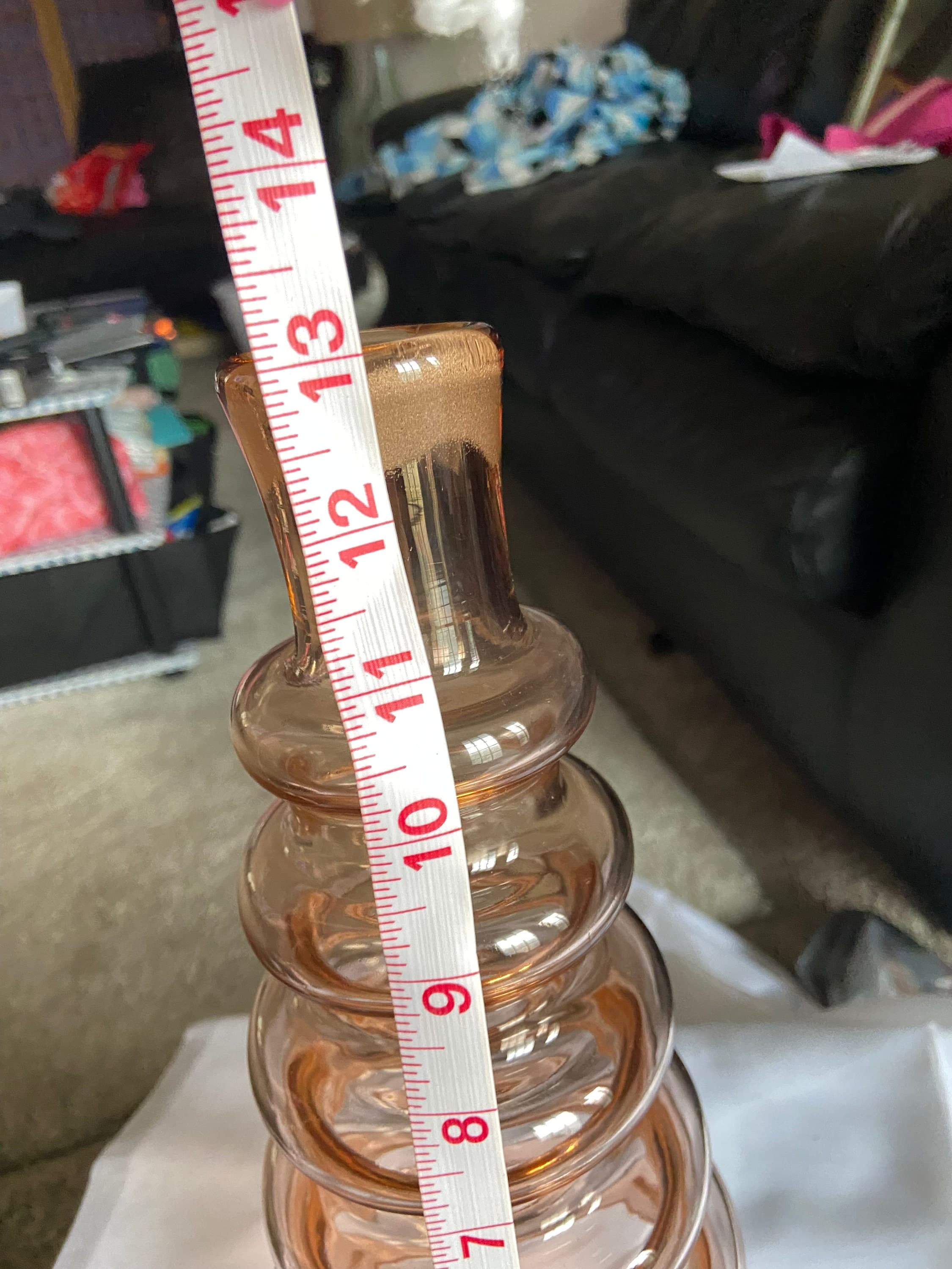 Rare Mid Century Bischoff Ribbed Glass Decanter Vase - Thumbnail 4