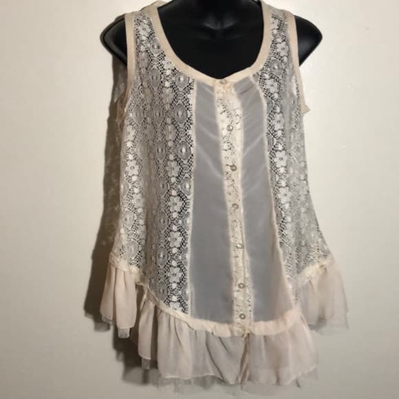 Lace sleeveless Top - Thumbnail 4