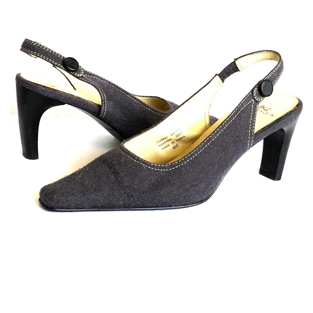 Anne Klein AK2 denim slingback heels