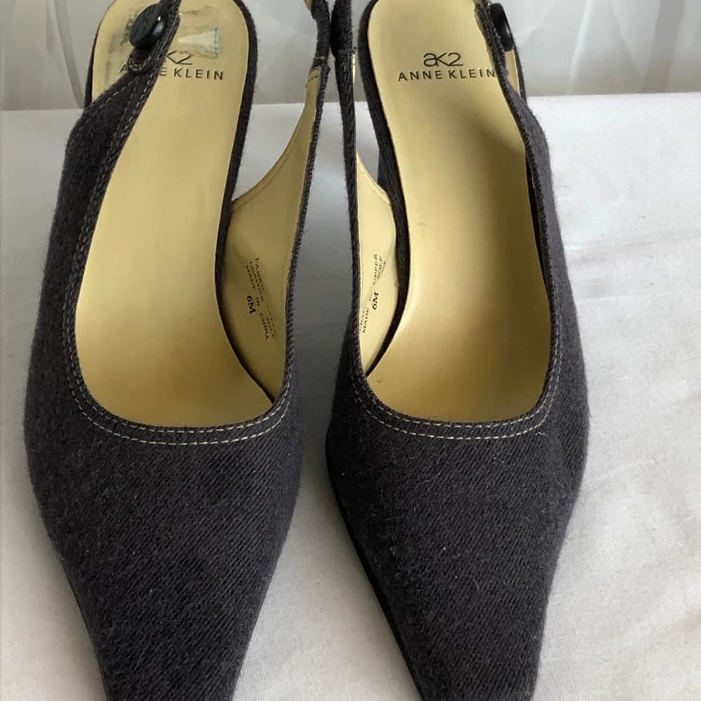 Anne Klein AK2 denim slingback heels - Thumbnail 5