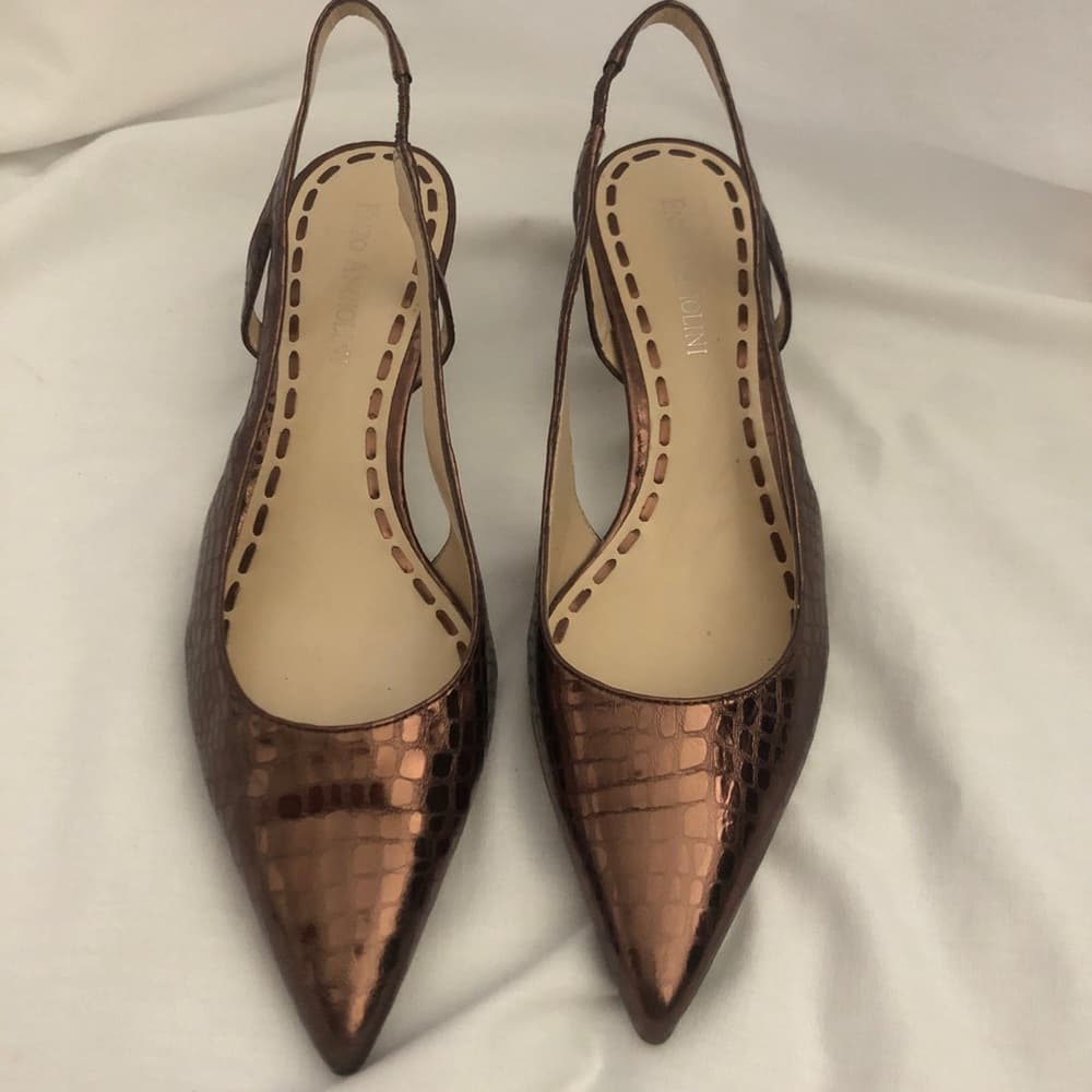 Enzo Angiolini metallic slingbacks
